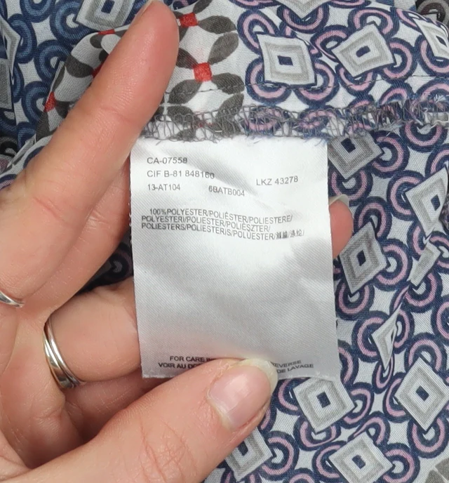 Mexx Women Multicoloured Geometric Tunic Blouse Size 16 Long Sleeve - Image 5