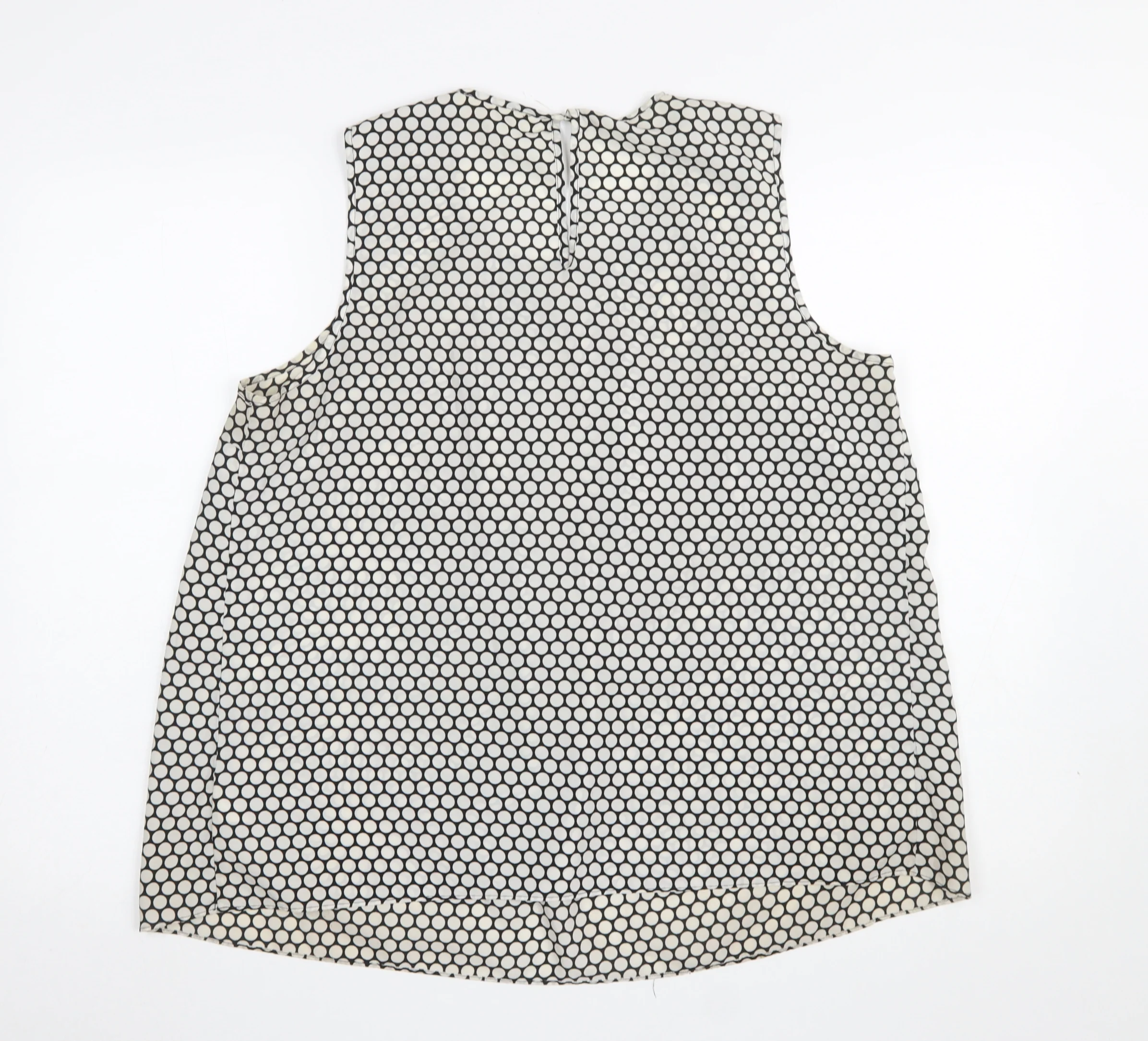 Michael Kors Women's Black Polka Dot Sleeveless Blouse Size L - Image 3
