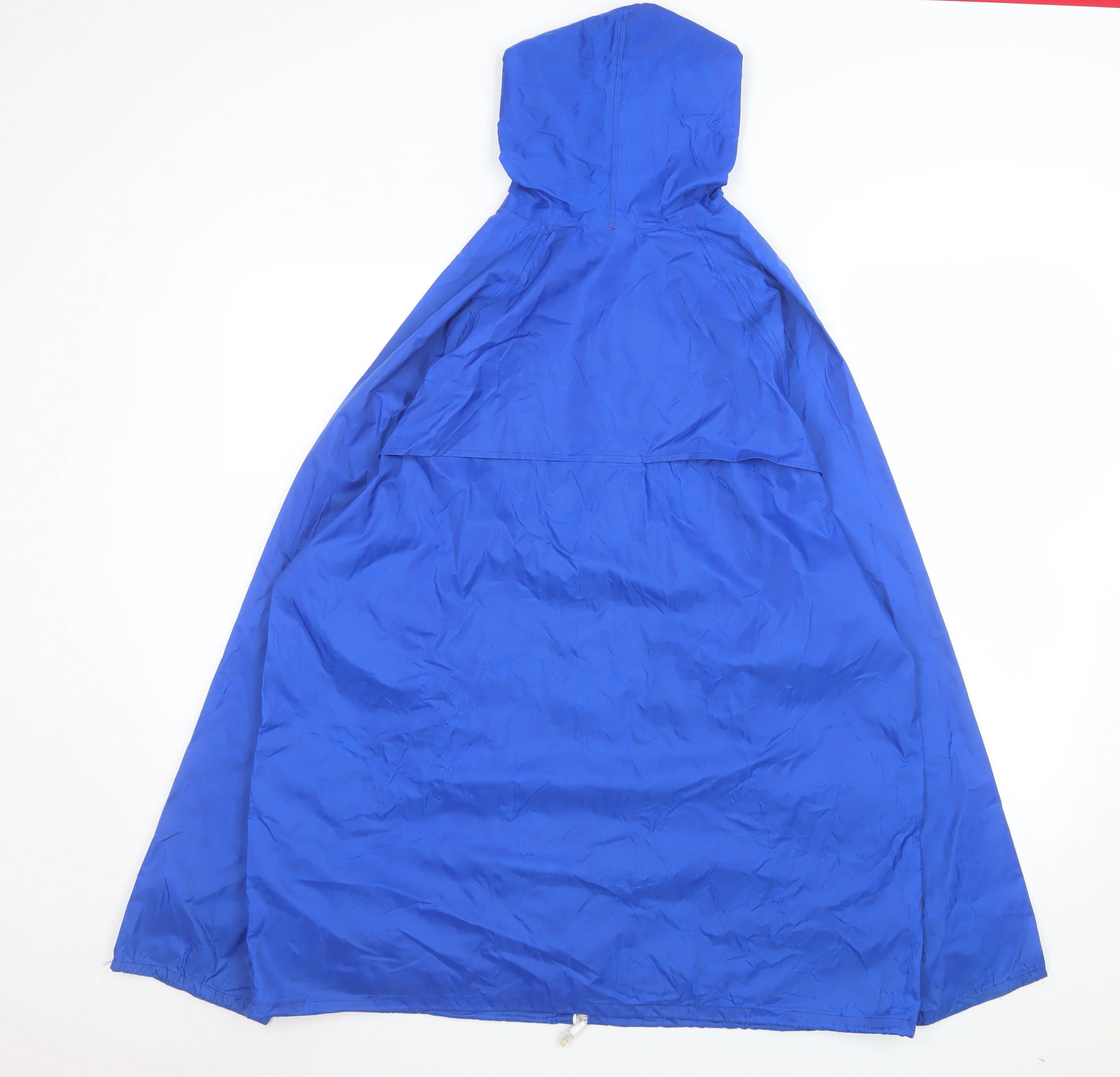 Millets Men’s Blue Hooded Rain Cape Waterproof Nylon Size M Vintage - Image 3