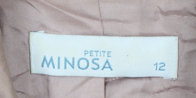 Minosa Petite Women’s Beige Linen Blend 3-Button Blazer UK 12 - Image 4