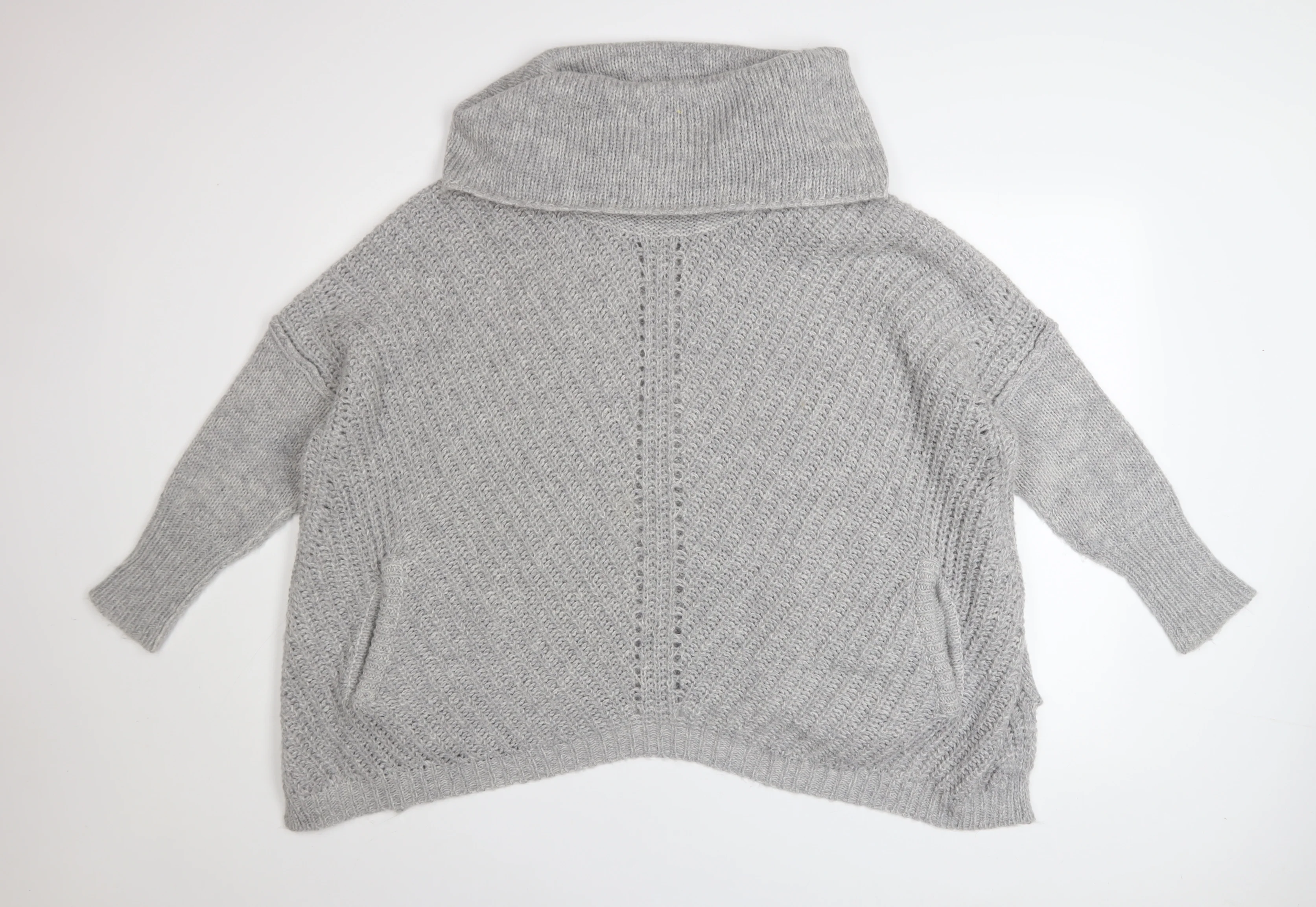 Mint Velvet Women Grey Cowl Neck Chunky Knit Jumper Size 12