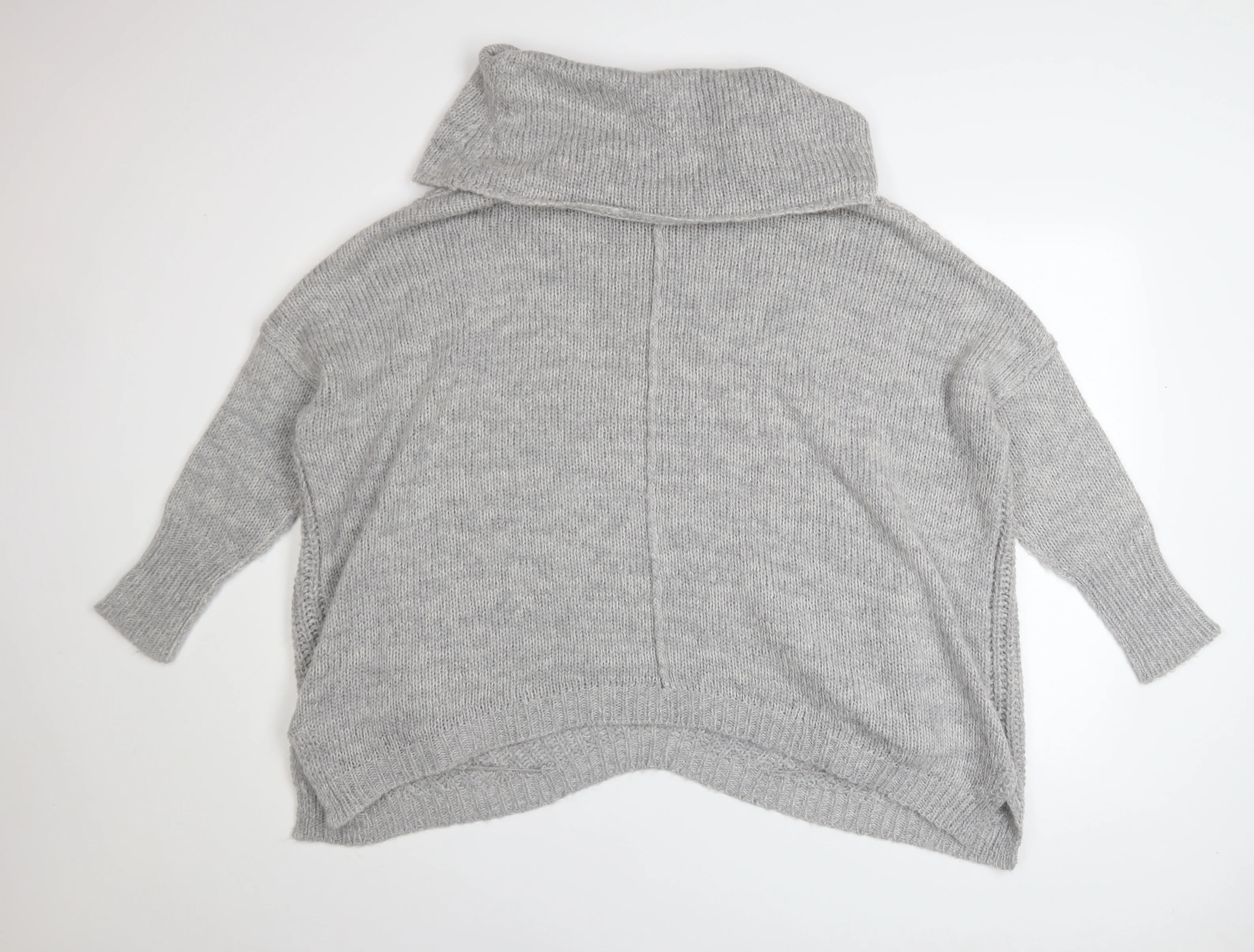 Mint Velvet Women Grey Cowl Neck Chunky Knit Jumper Size 12 - Image 3