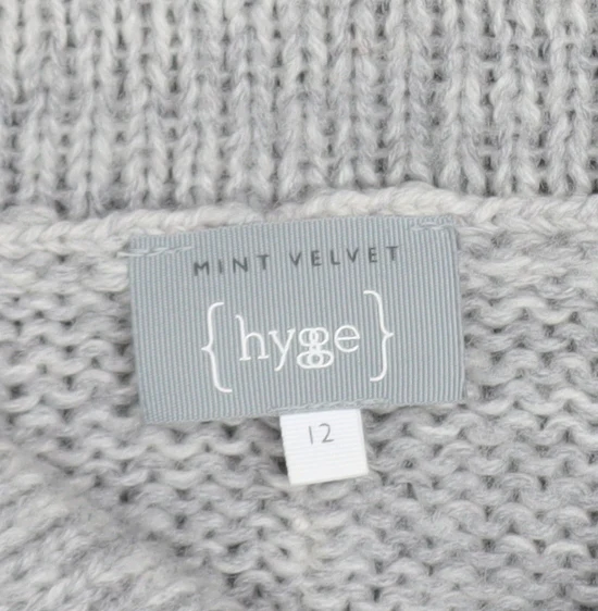Mint Velvet Women Grey Cowl Neck Chunky Knit Jumper Size 12 - Image 5