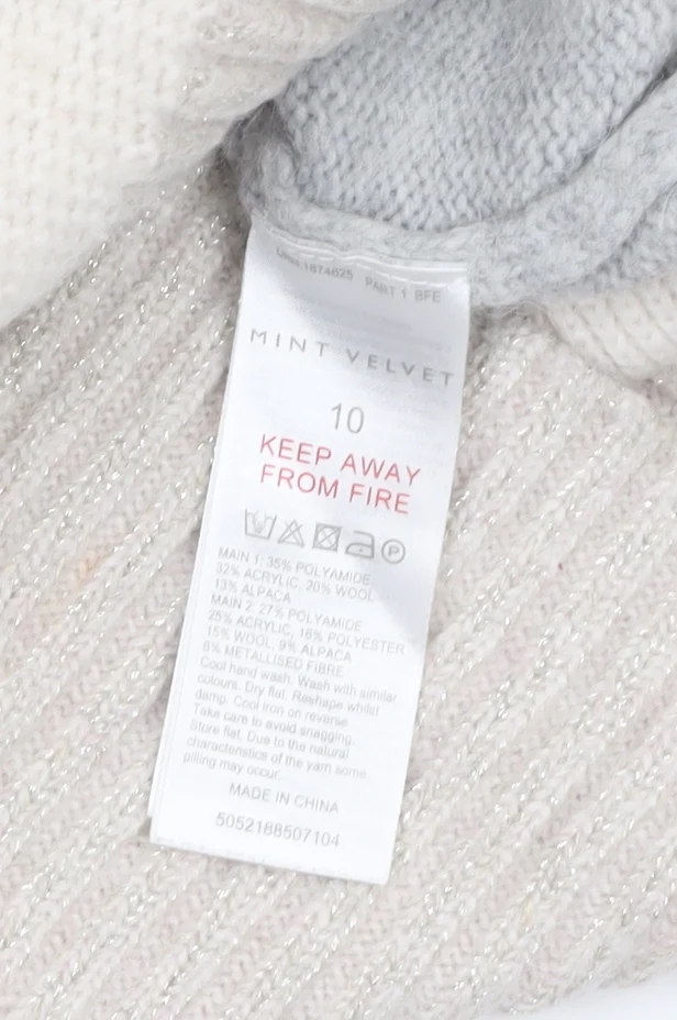 Mint Velvet Women Grey Roll Neck Chunky Knit Jumper Size 10 - Image 4