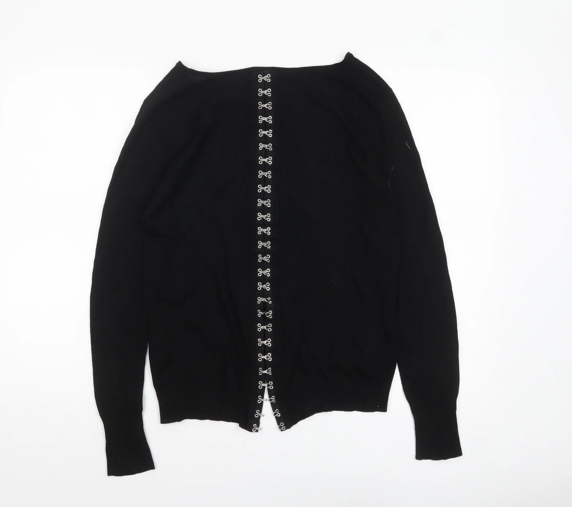 Mint Velvet Womens Black Size 8 Scoop Neck Hook Cardigan - Image 3