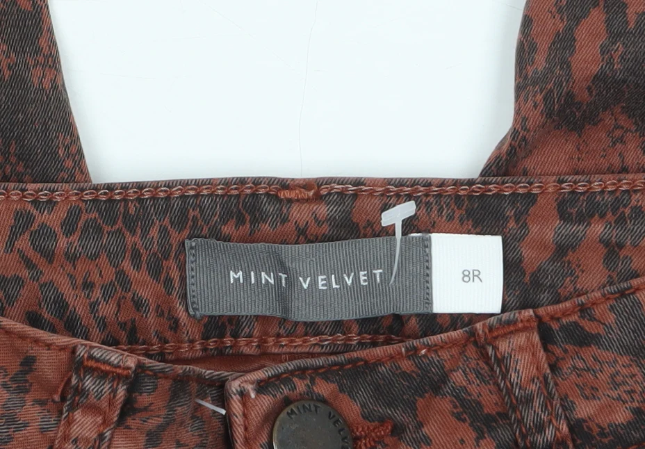 Mint Velvet Womens Brown Animal Print Skinny Trousers Size 8R - Image 5