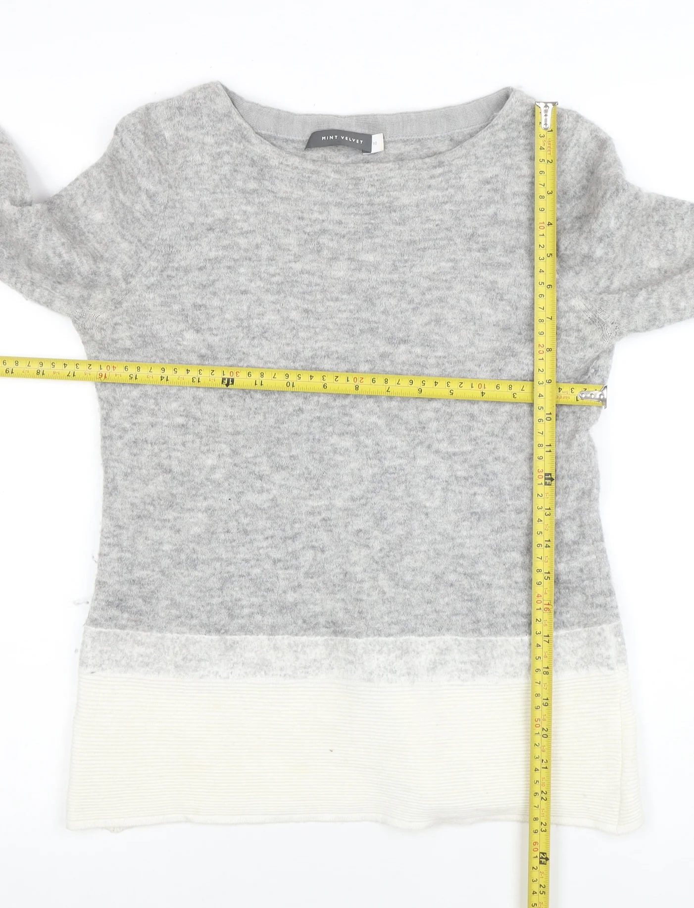 Mint Velvet Womens Grey Wool Blend Bell Sleeve Jumper Size 10 - Image 2