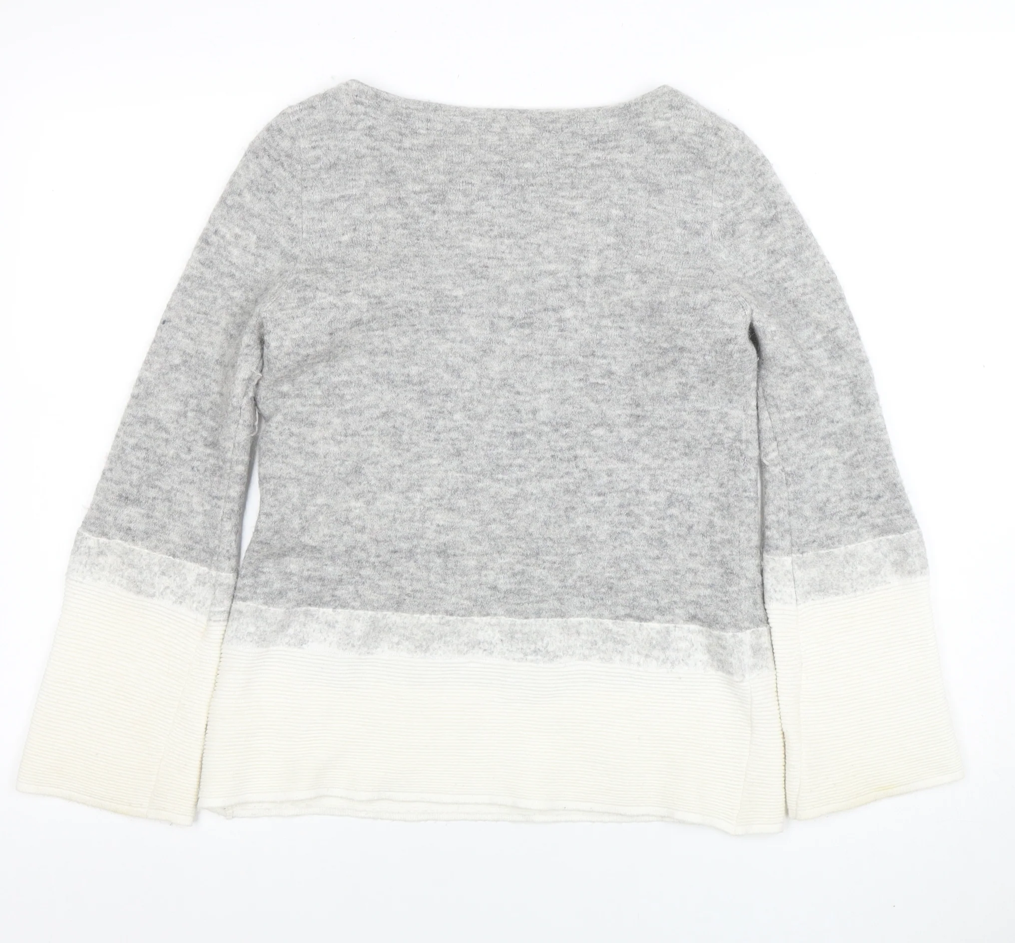 Mint Velvet Womens Grey Wool Blend Bell Sleeve Jumper Size 10 - Image 3