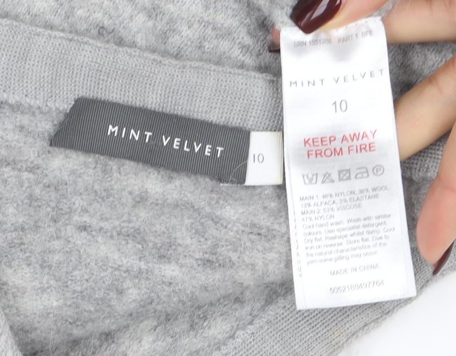 Mint Velvet Womens Grey Wool Blend Bell Sleeve Jumper Size 10 - Image 4