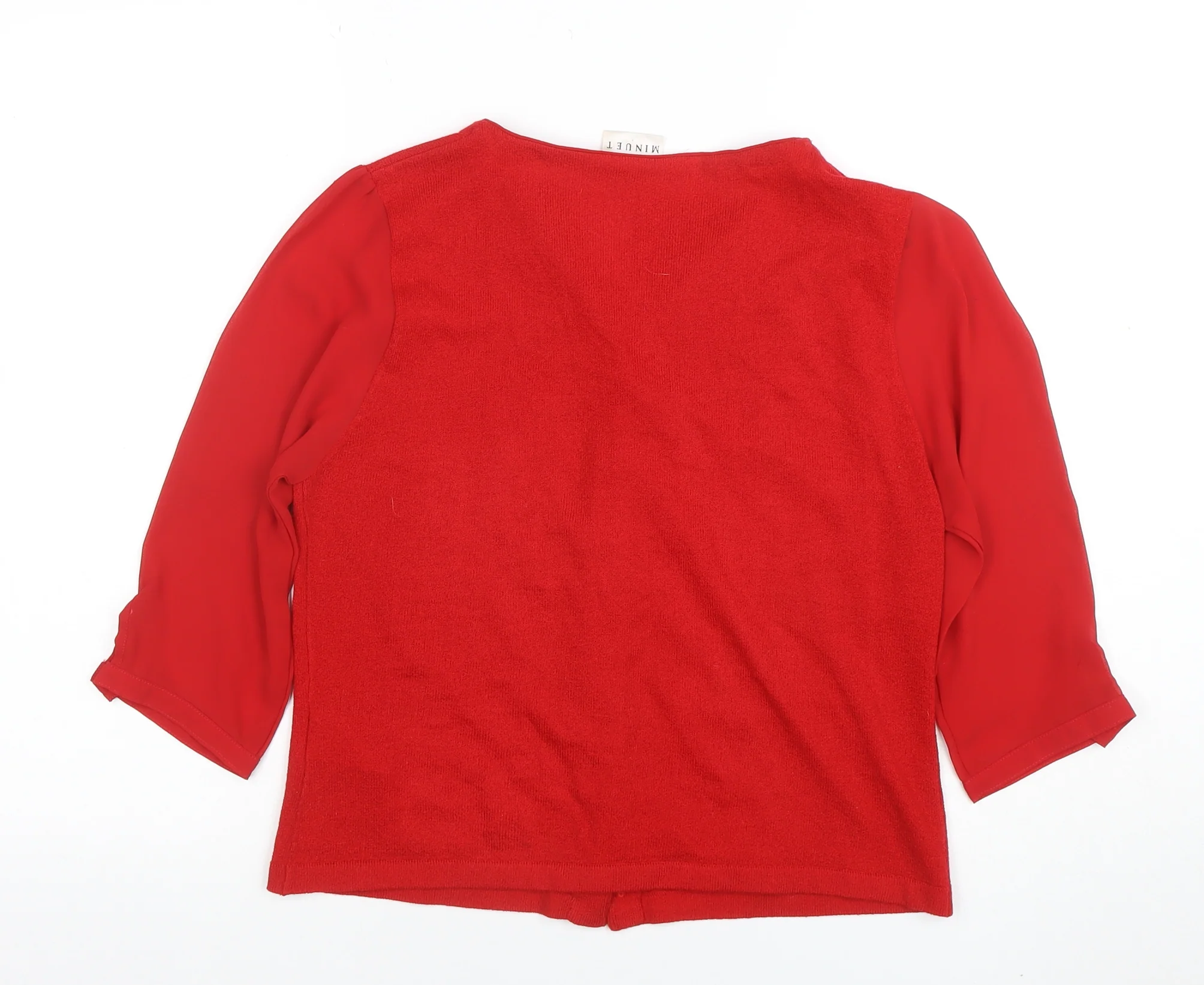 Minuet Women Red Size 14 Collared Button Cardigan - Image 3