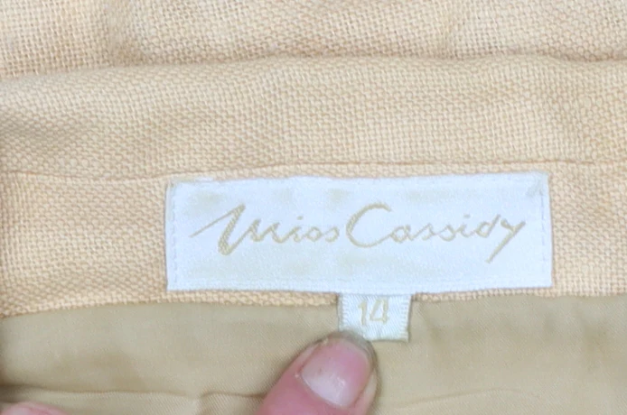 Mios Cassidy Women's Beige Linen Blazer Jacket Size 14 Classic Tailored Style - Image 4