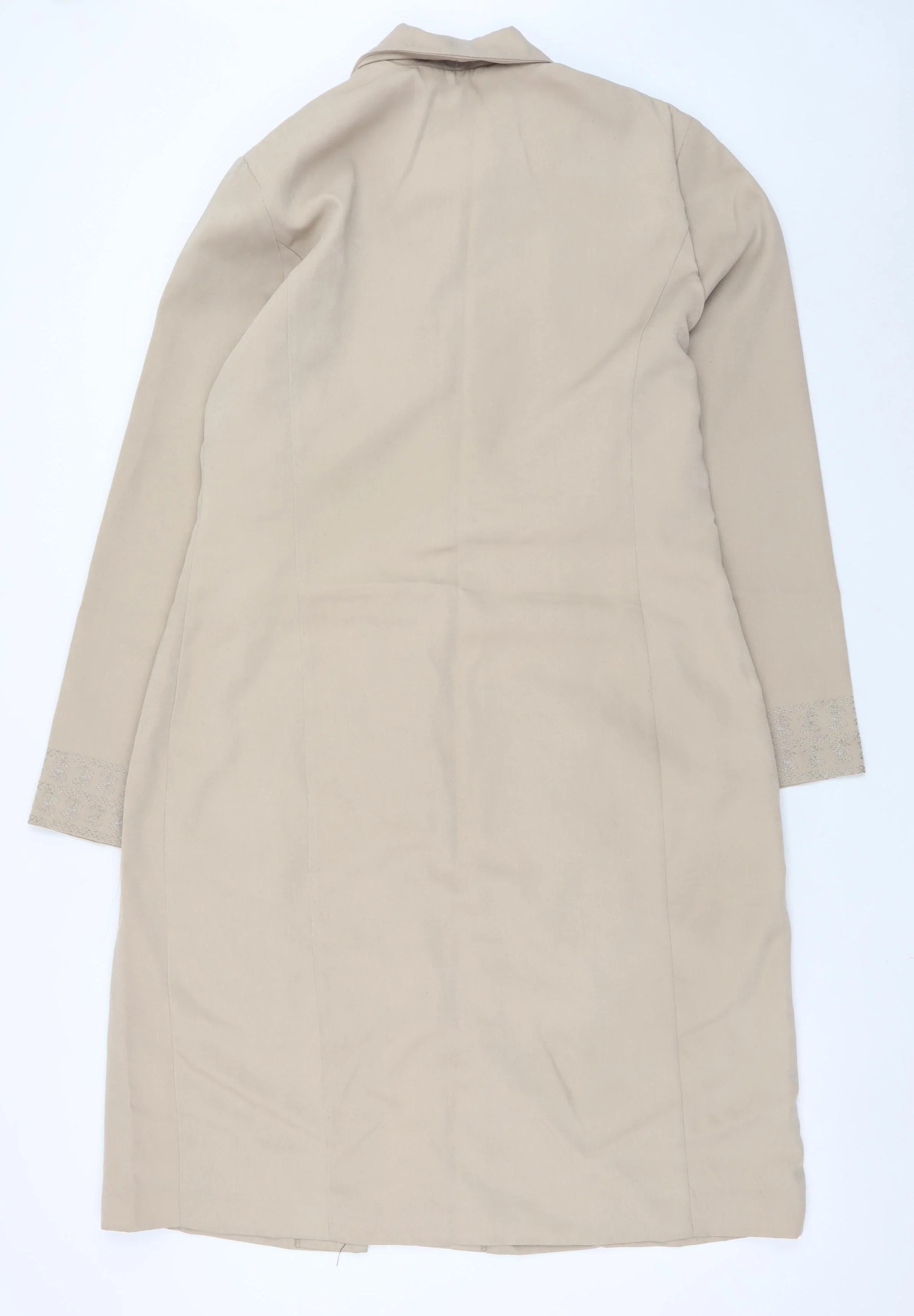 MishMash Designs Women's Beige Long Overcoat Size 10 Polyester - Image 3