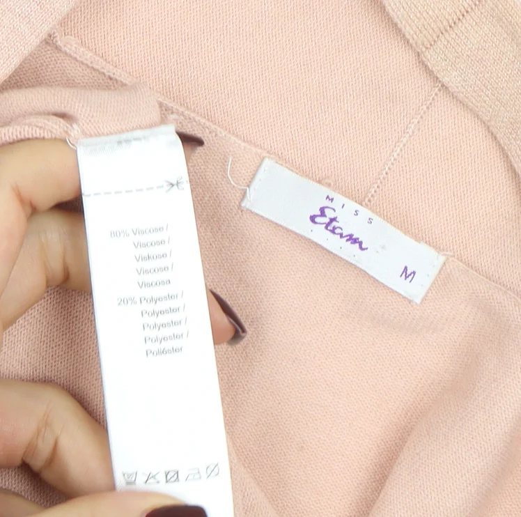 Miss Etam Women's Beige Long Sleeve Knit Cardigan M - Image 4
