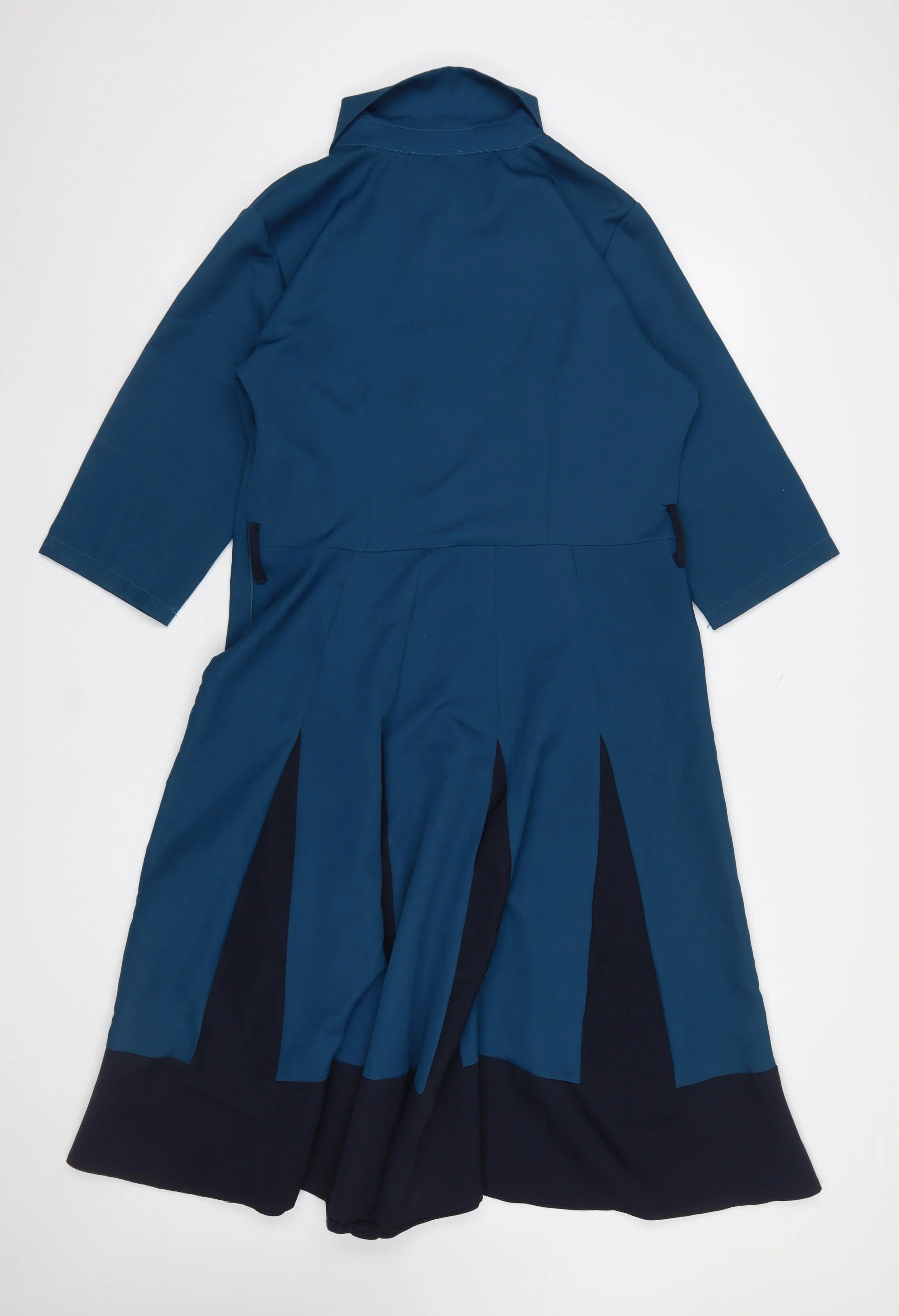 Miss Leyla Women Blue Fit & Flare Knee Length Collared Dress Size 18 - Image 3