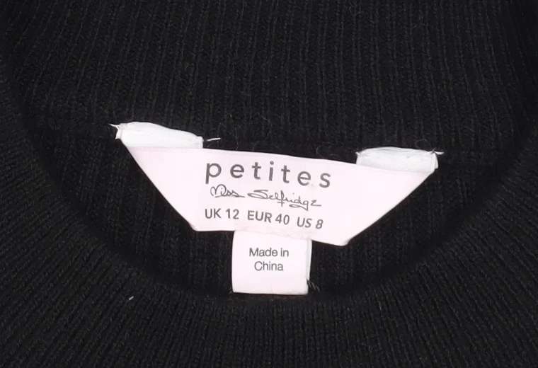 Miss Selfridge Petites Black Bodycon Ruffle Knit Dress Size 12 - Image 4