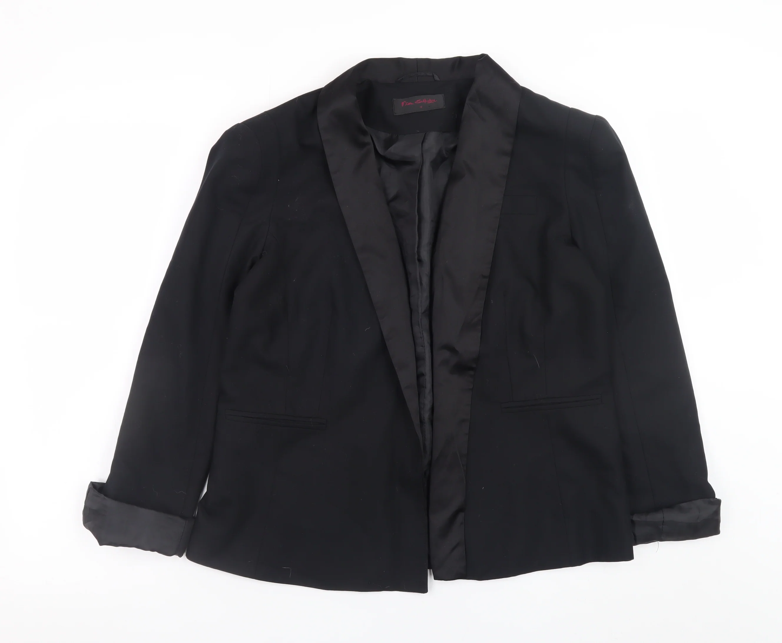 Miss Selfridge Women’s Black Blazer Jacket Size 12 Classic Mid-Length