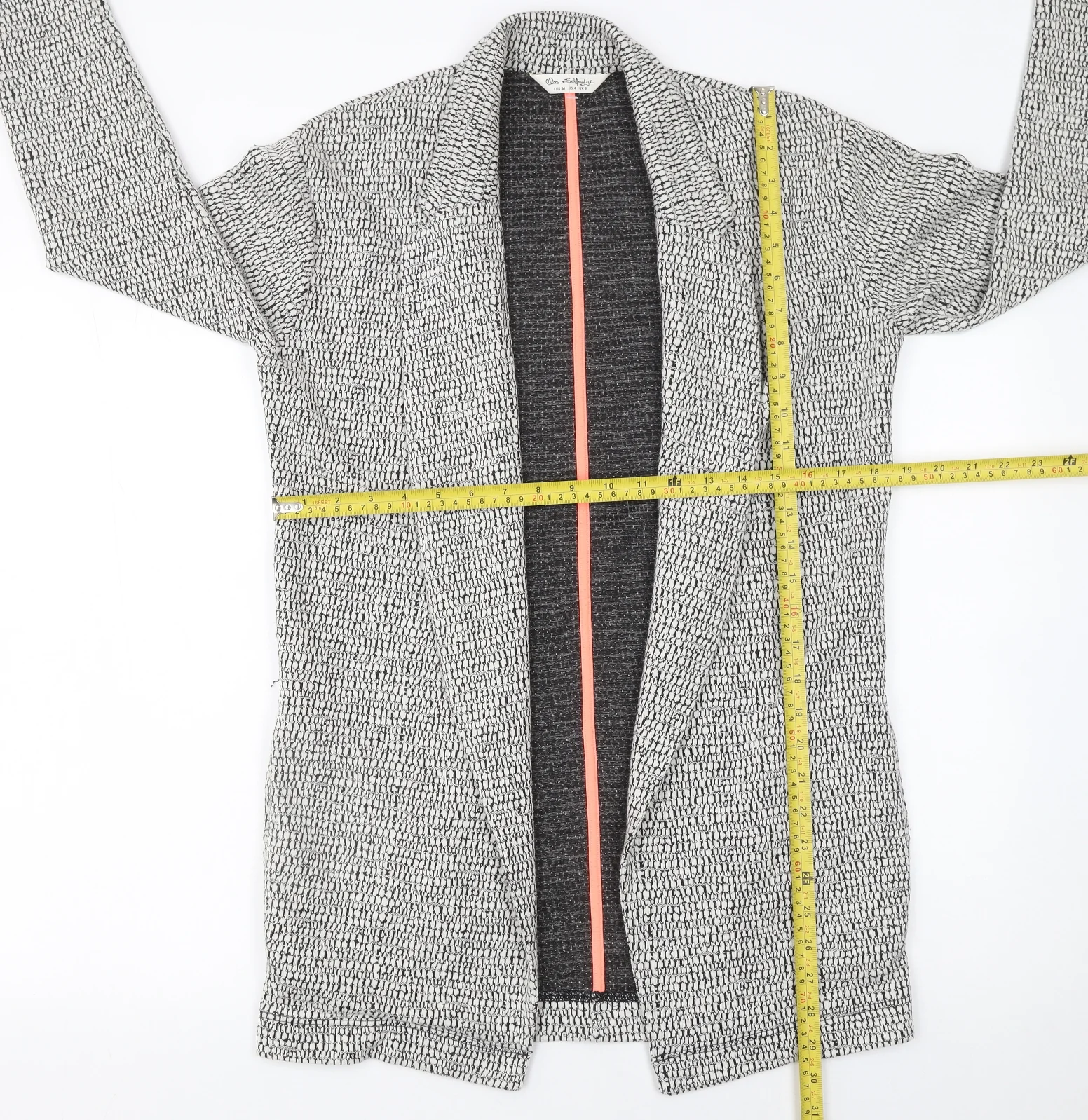 Miss Selfridge Women’s Grey Textured Mid-Length Open Blazer Size 8 - Image 2