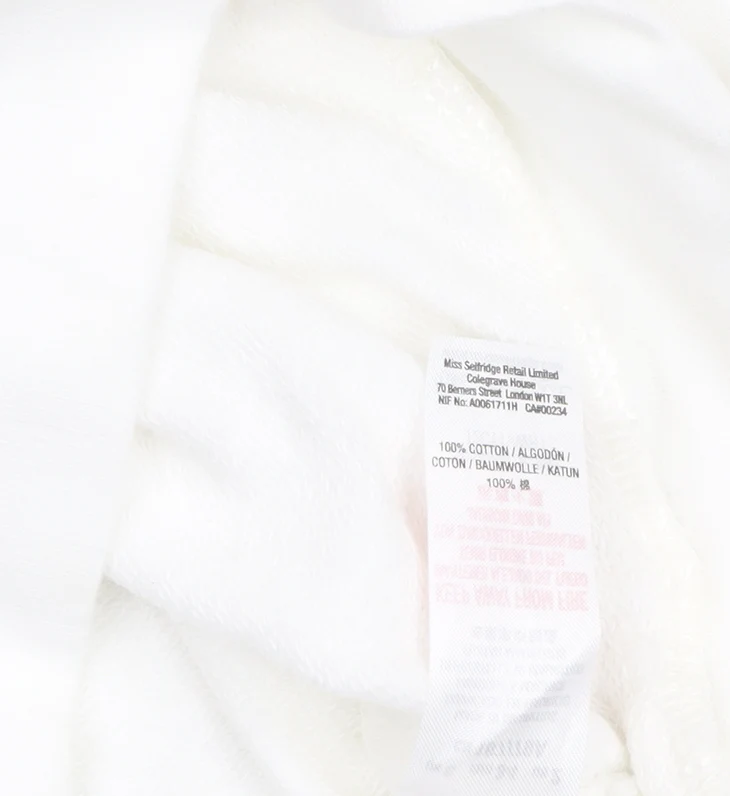 Miss Selfridge Women White Cotton Pullover Sweatshirt UK 6 - Image 4