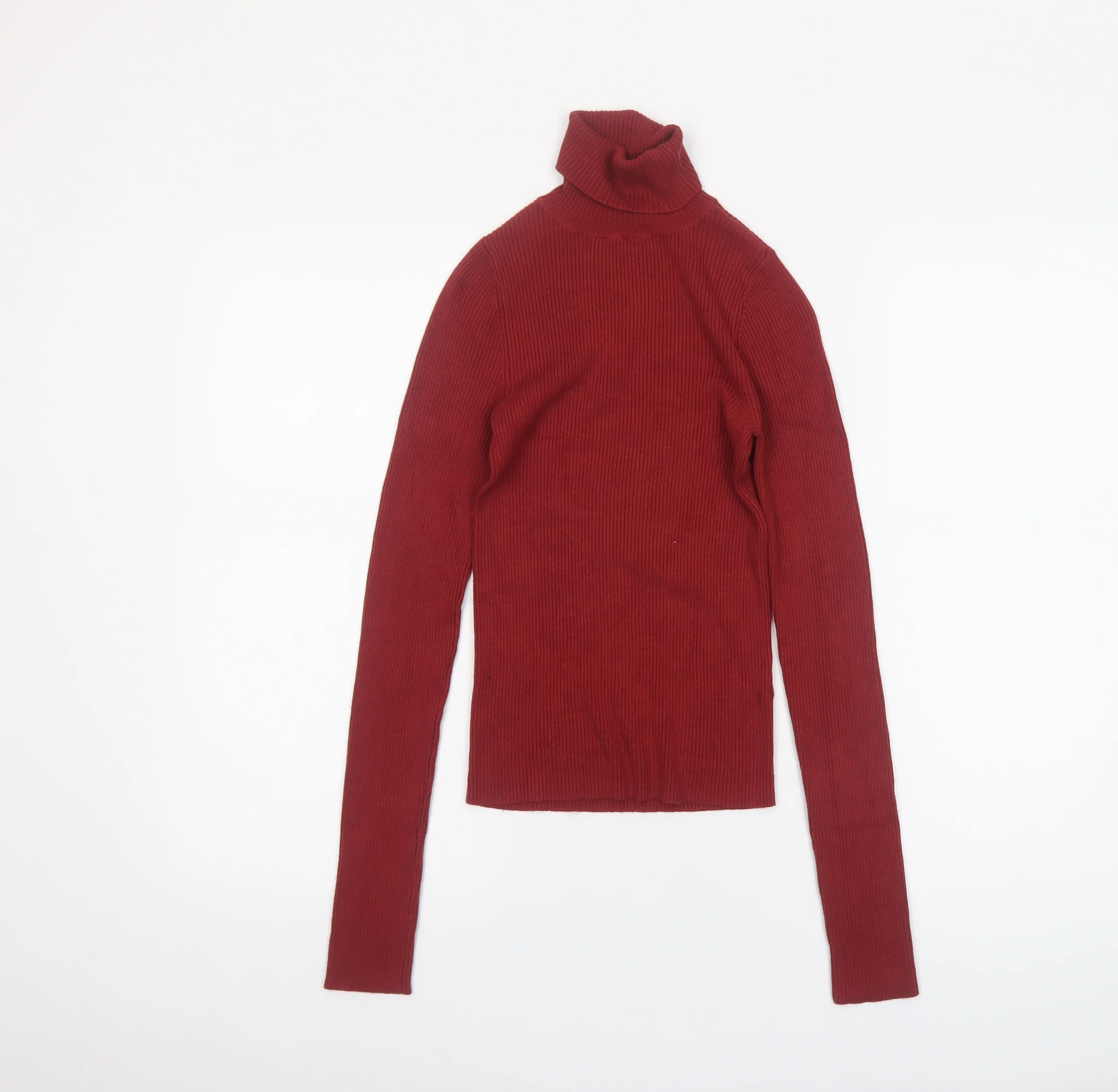 Miss Selfridge Womens Red Roll Neck Slim Fit Jumper Size 6