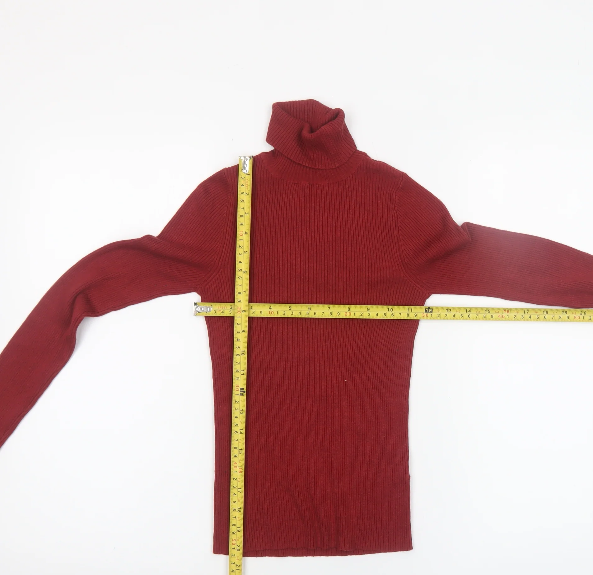 Miss Selfridge Womens Red Roll Neck Slim Fit Jumper Size 6 - Image 2