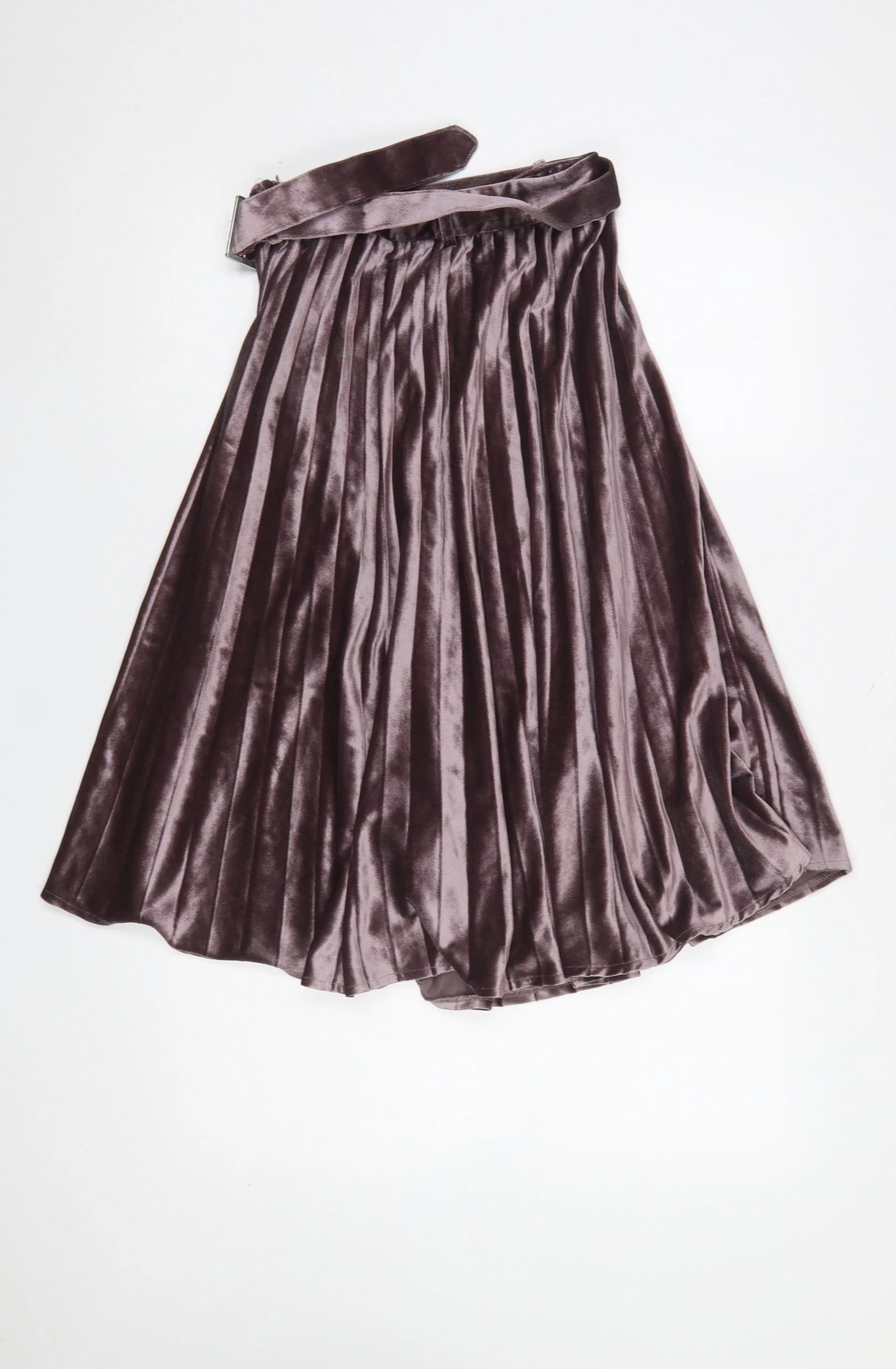 Missguided Petite Purple Velvet Pleated Midi Skirt Size 6 - Image 3