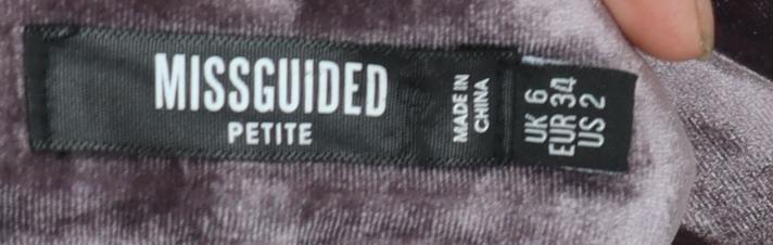 Missguided Petite Purple Velvet Pleated Midi Skirt Size 6 - Image 4