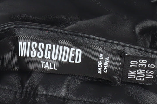 Missguided Tall Black Faux Leather High Rise Skinny Trousers Size 10 - Image 4