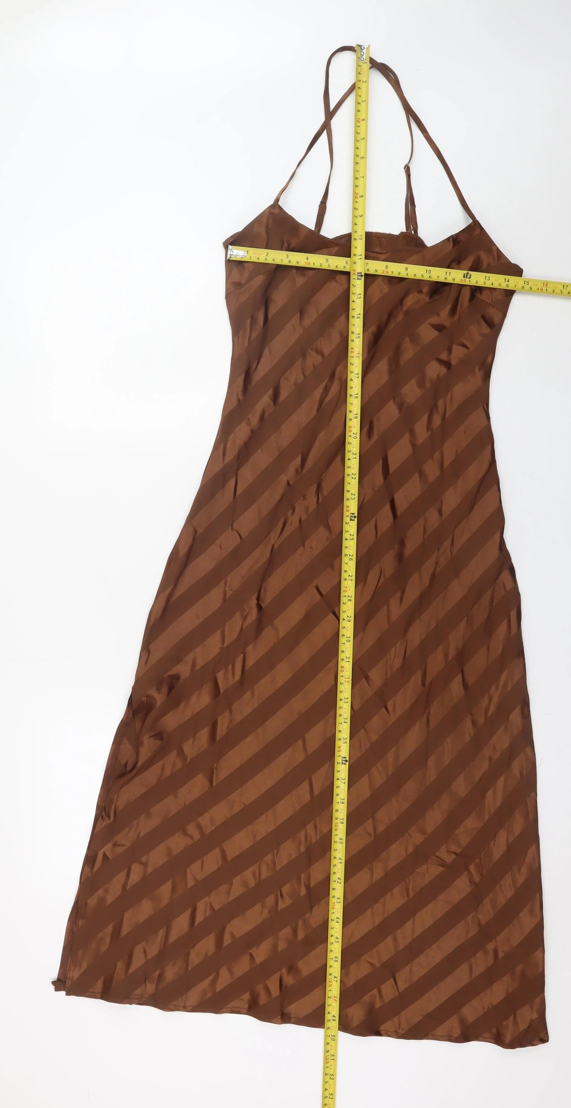 Missguided Women Brown Size 10 Slip Dress Midi Strappy V-Neck - Image 2