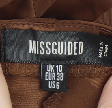 Missguided Women Brown Size 10 Slip Dress Midi Strappy V-Neck - Image 4