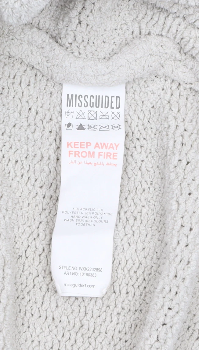 Missguided Women Ivory Chunky Knit Long Sleeve Open Cardigan Size 10/12 - Image 4