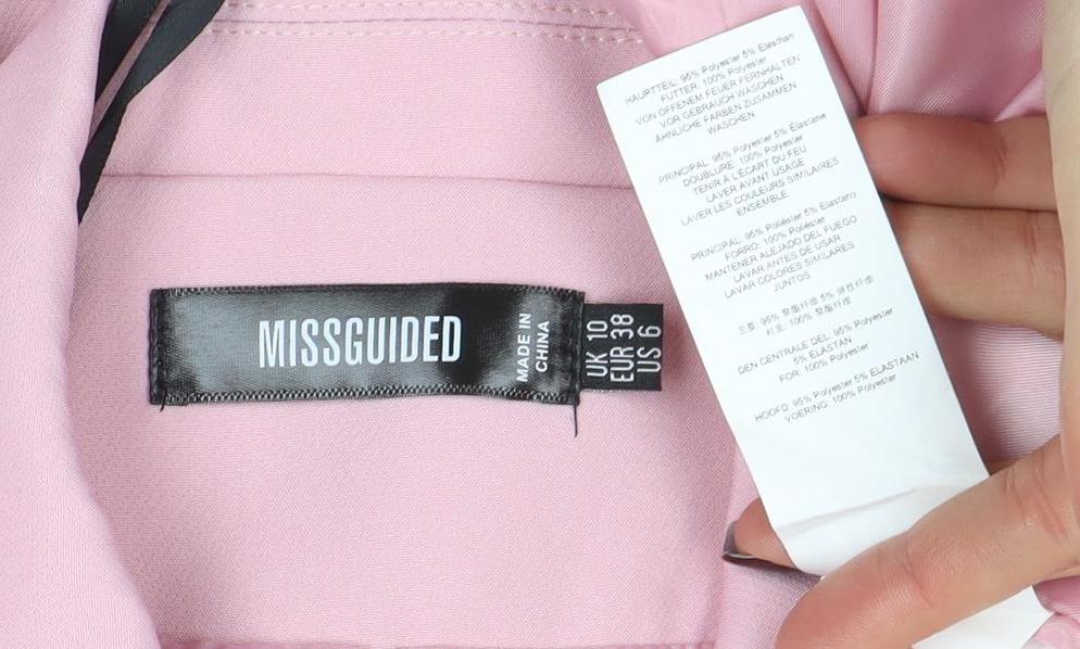 Missguided Women Pink Double-Breasted Blazer UK 10 Regular Fit - Image 4
