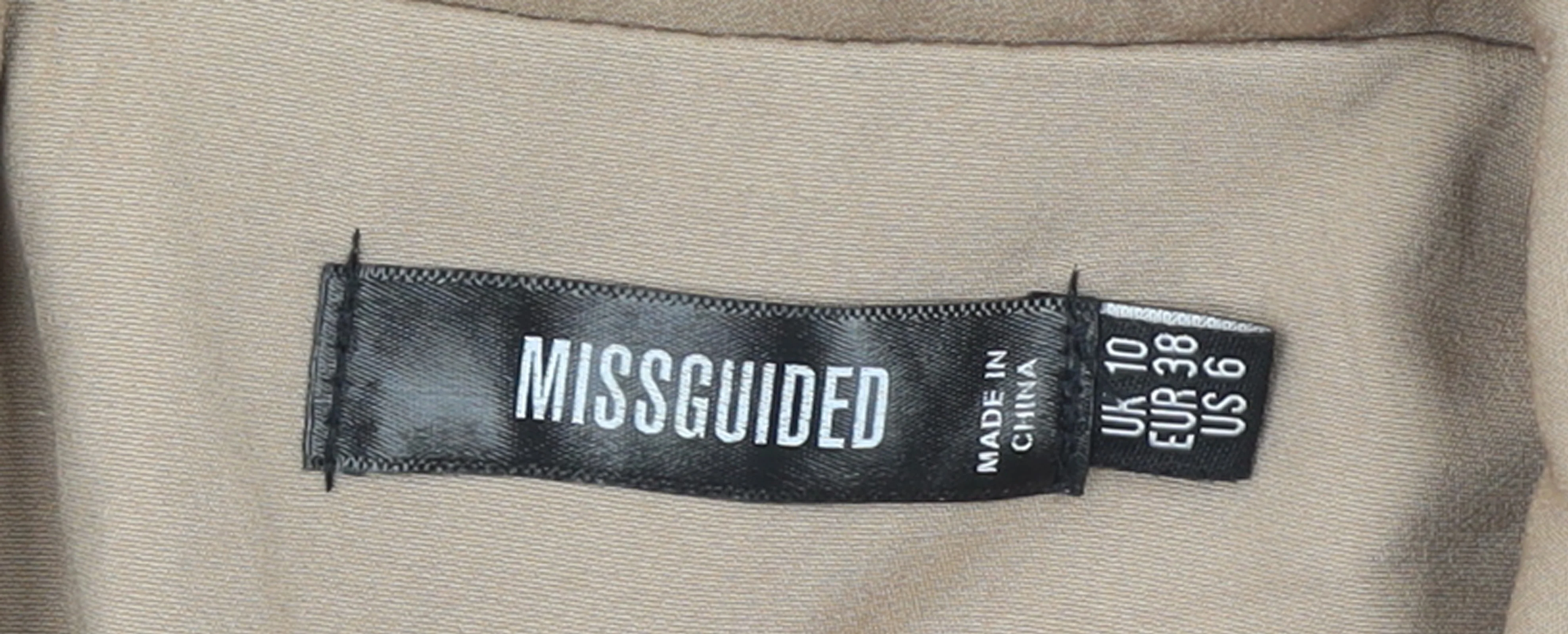 Missguided Women’s Beige Double-Breasted Blazer UK 10 Regular Fit - Image 4