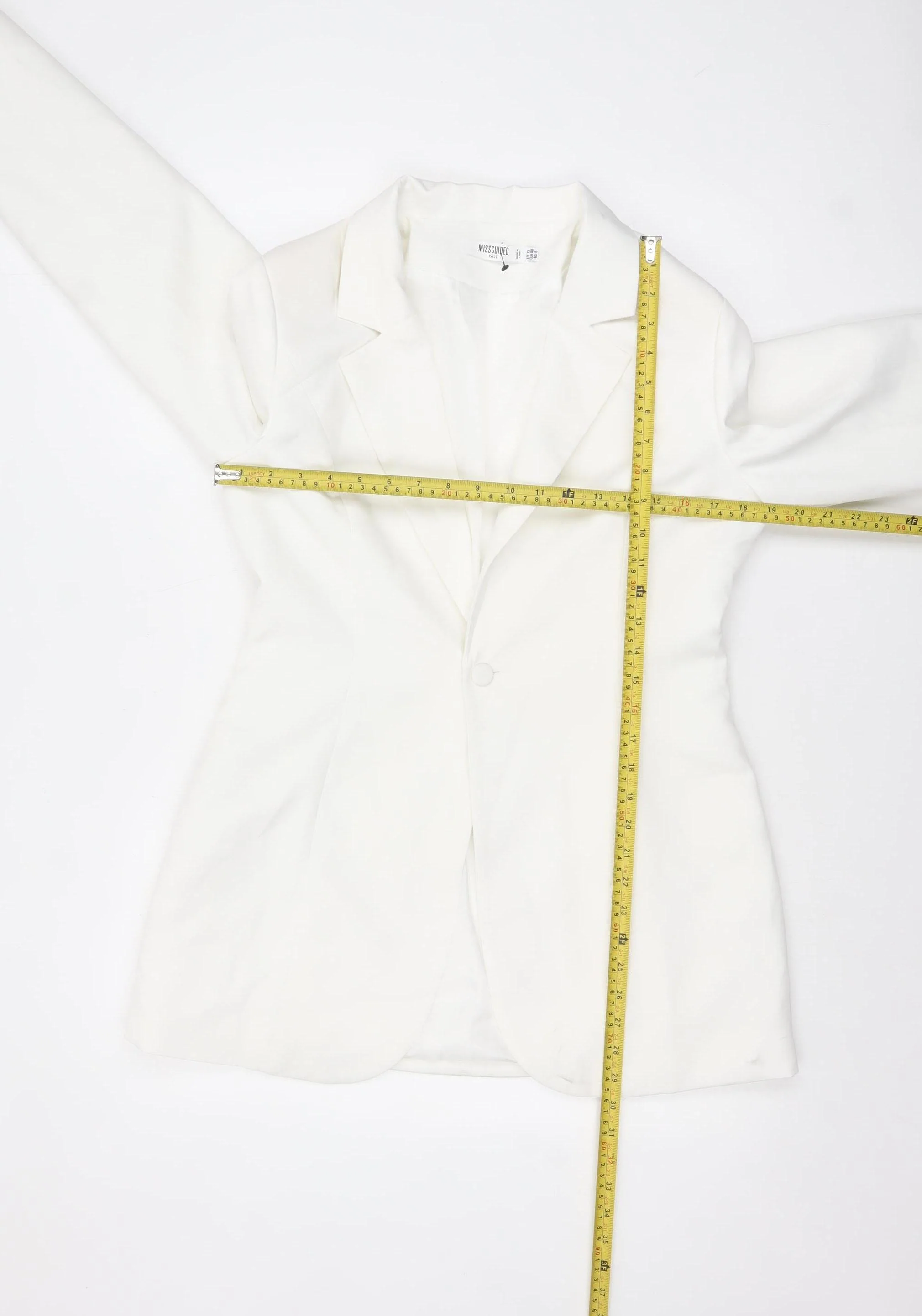 Missguided Women’s Ivory Tall One-Button Blazer UK 12 - Image 2