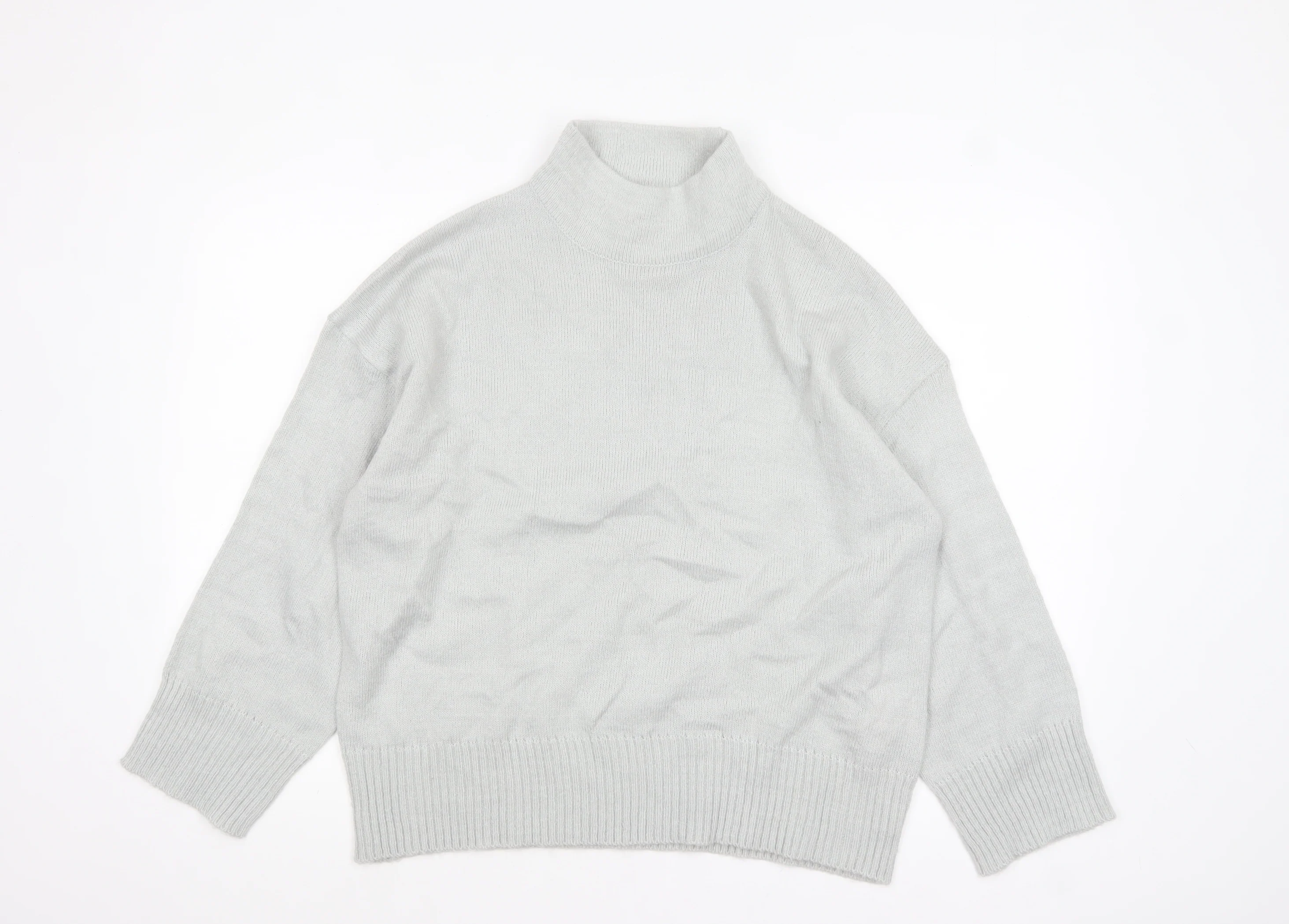 Missguided Women's Grey Mock Neck Knit Jumper UK 6