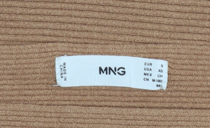 MNG Women’s Beige Ribbed Boat Neck Relaxed Fit Pullover Jumper Size 8 - Image 4