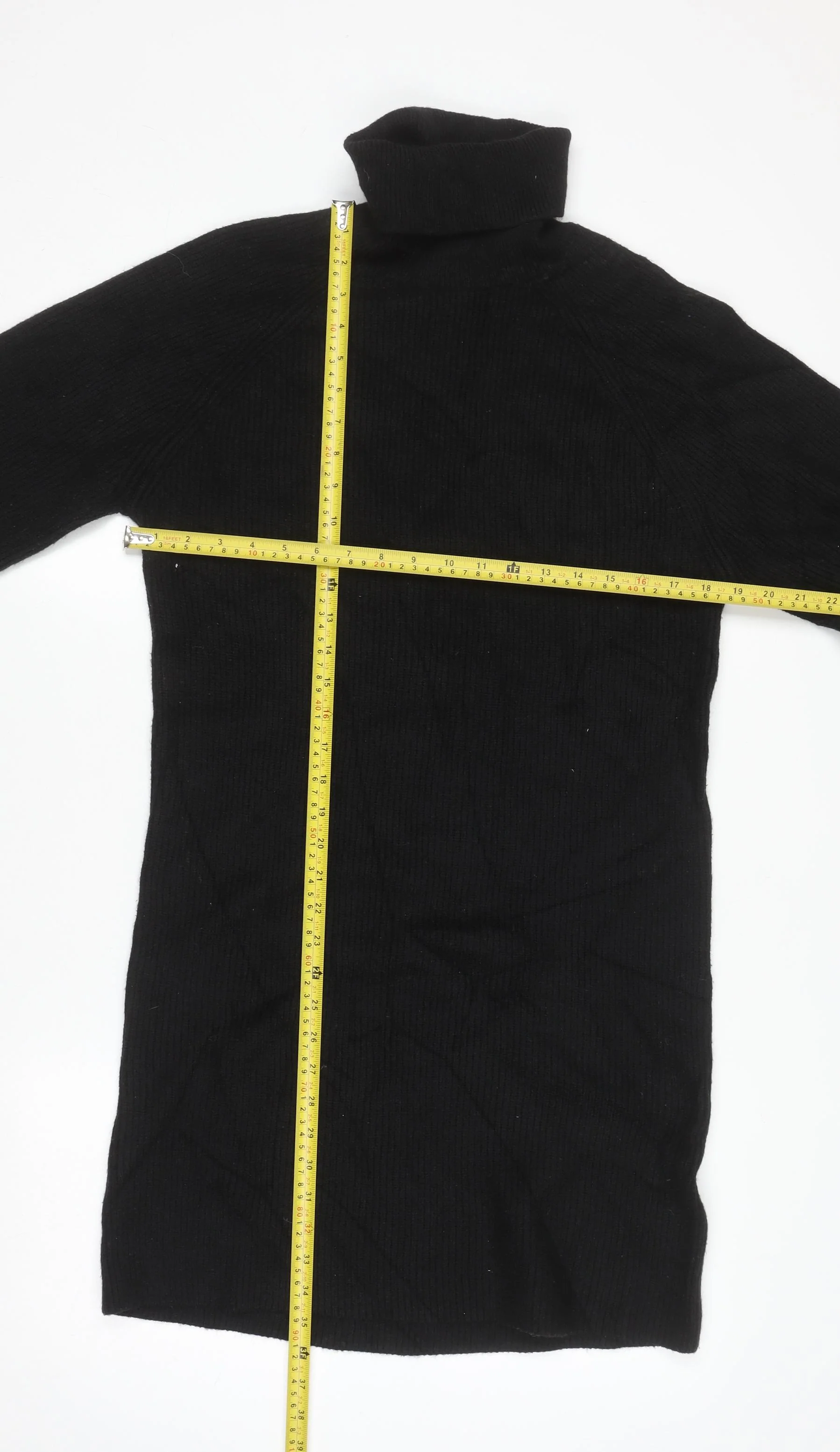 MNG Women’s Black Knit Roll Neck Long Sleeve T-Shirt Dress Size M - Image 2