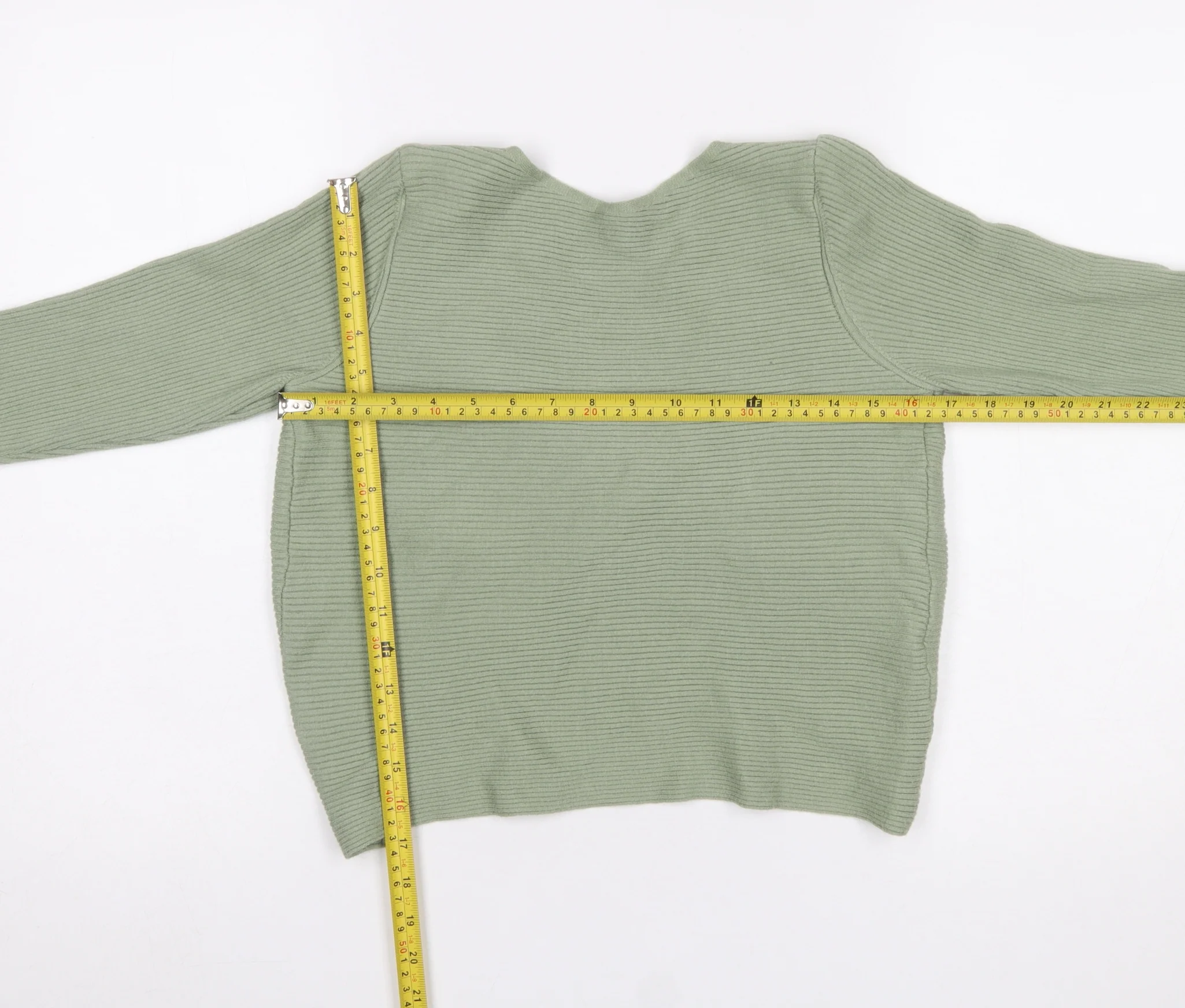 MNG Women’s Green V-Neck Twist Front Knit Cardigan Size 12 - Image 2
