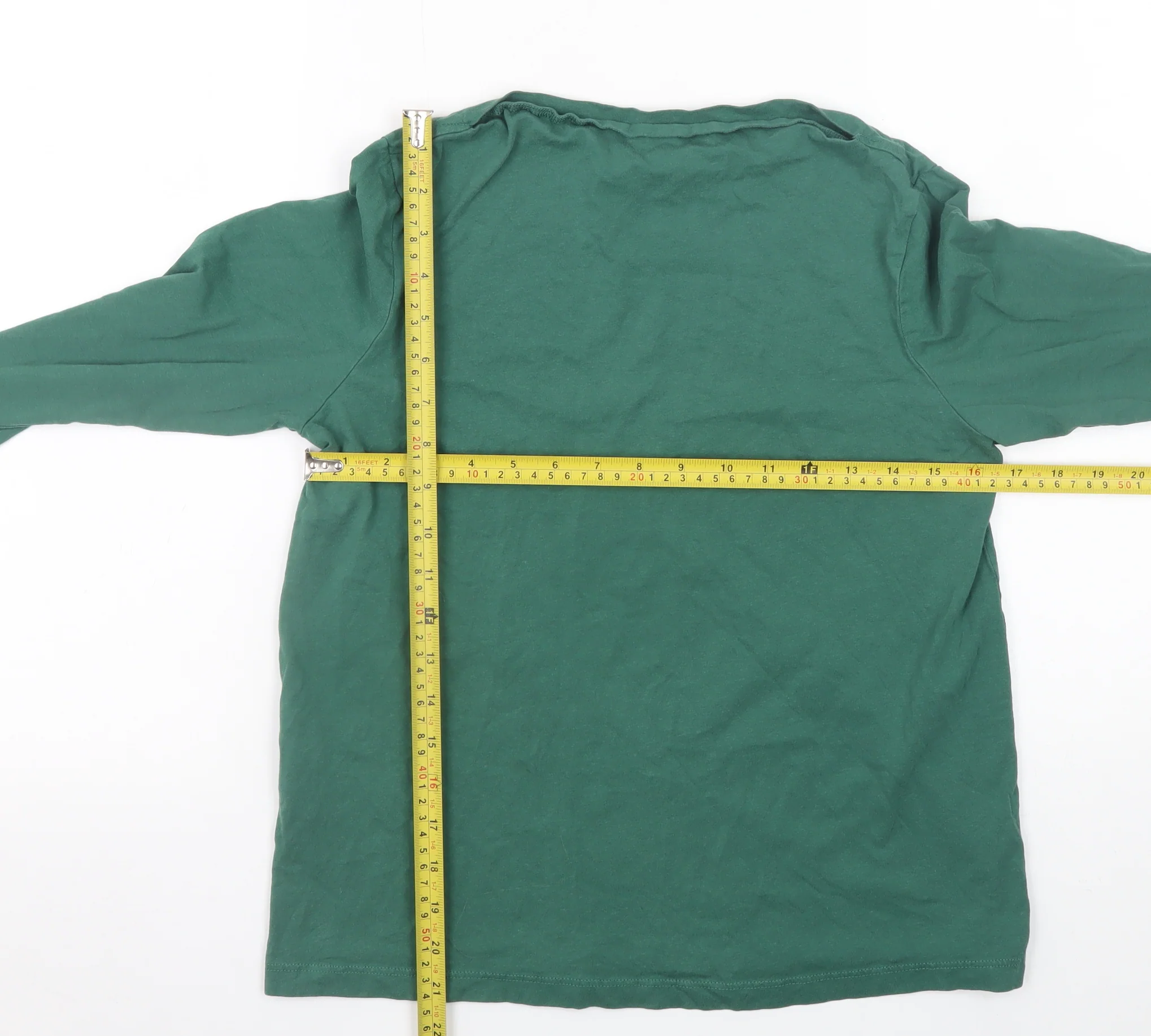 MNG Women's Green Long Sleeve Basic Cotton T-Shirt Size L - Image 2