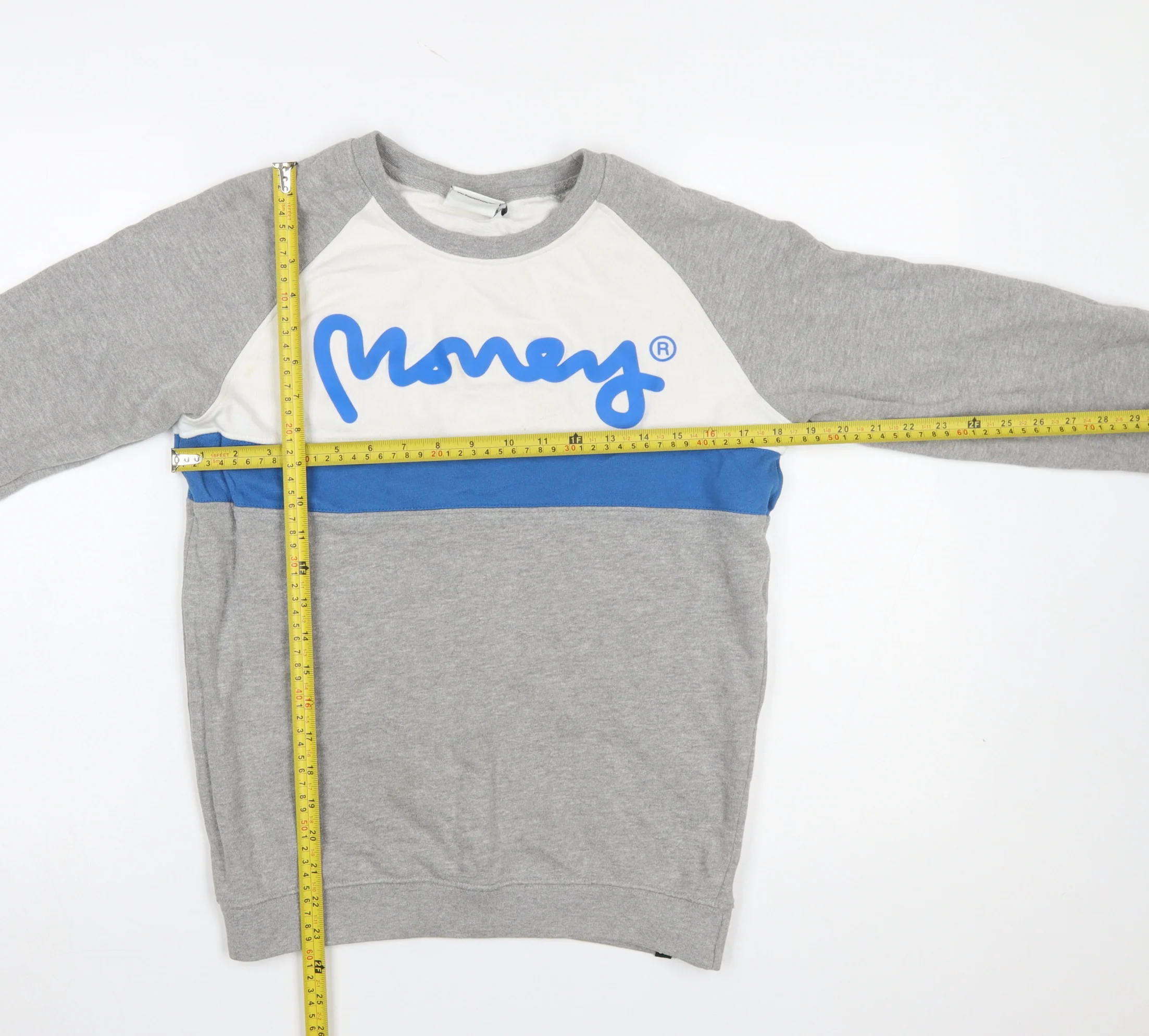 Money Boys Grey Colourblock Logo Sweatshirt 14-15 Years Pullover Crew Neck - Image 2