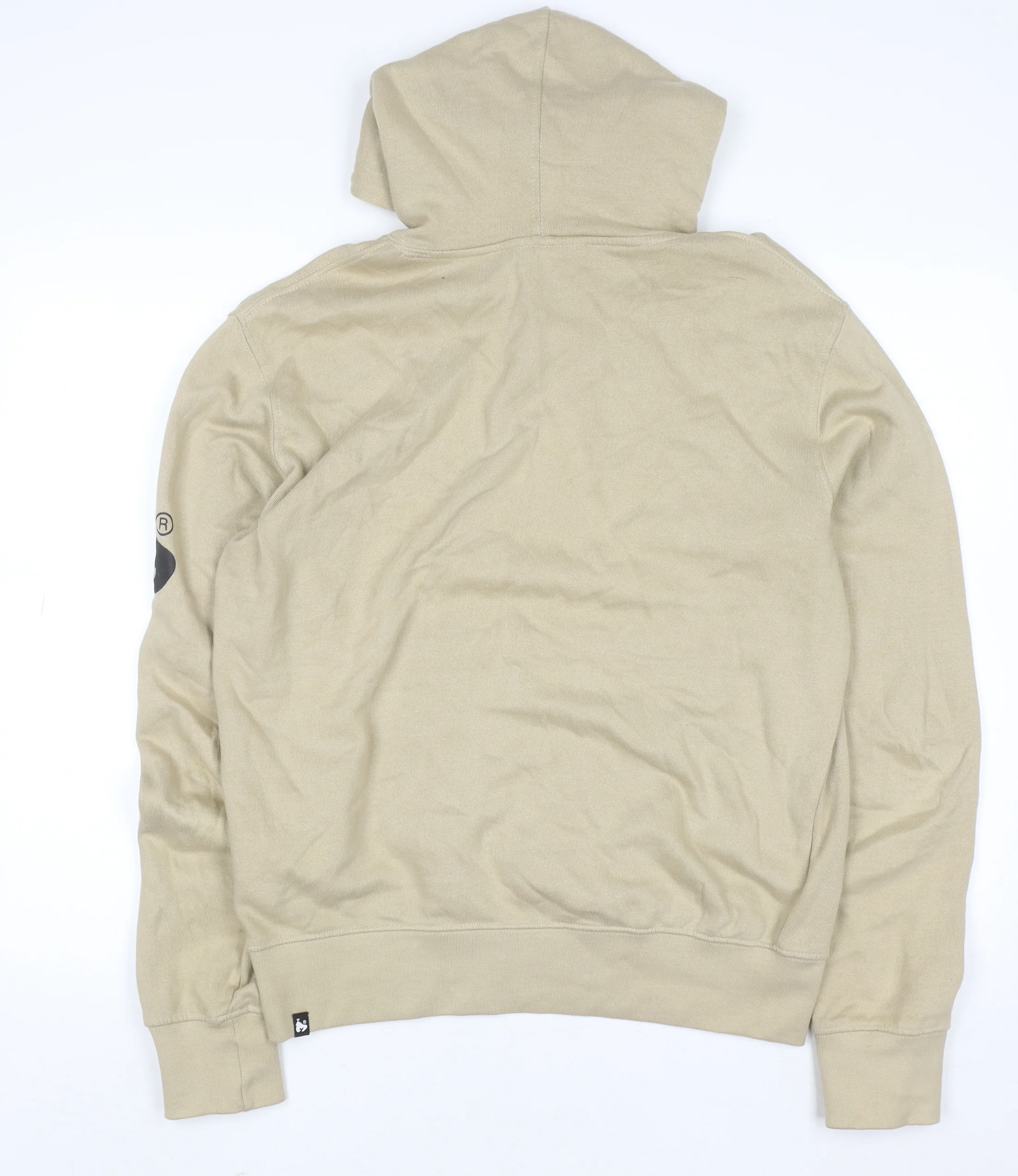 Money Mens Beige Pullover Hoodie M Graphic Logo Cotton Streetwear - Image 3