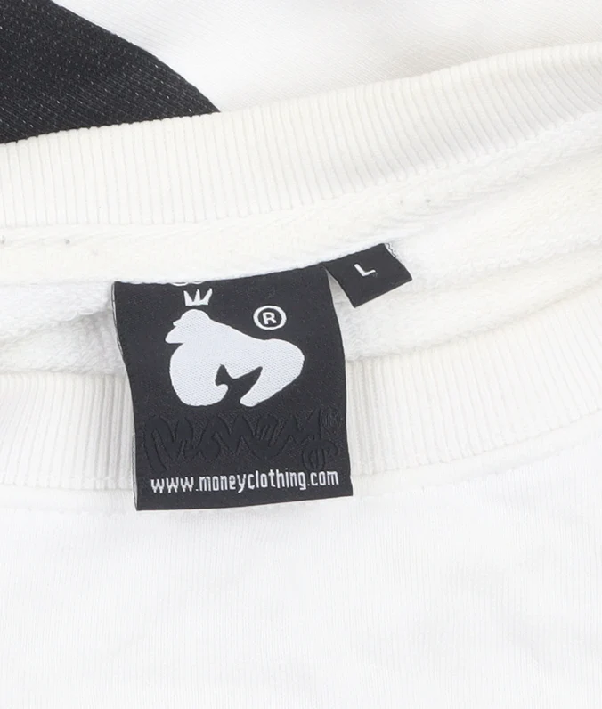 Money Mens White Crew Neck Logo Sweatshirt Size L - Image 5