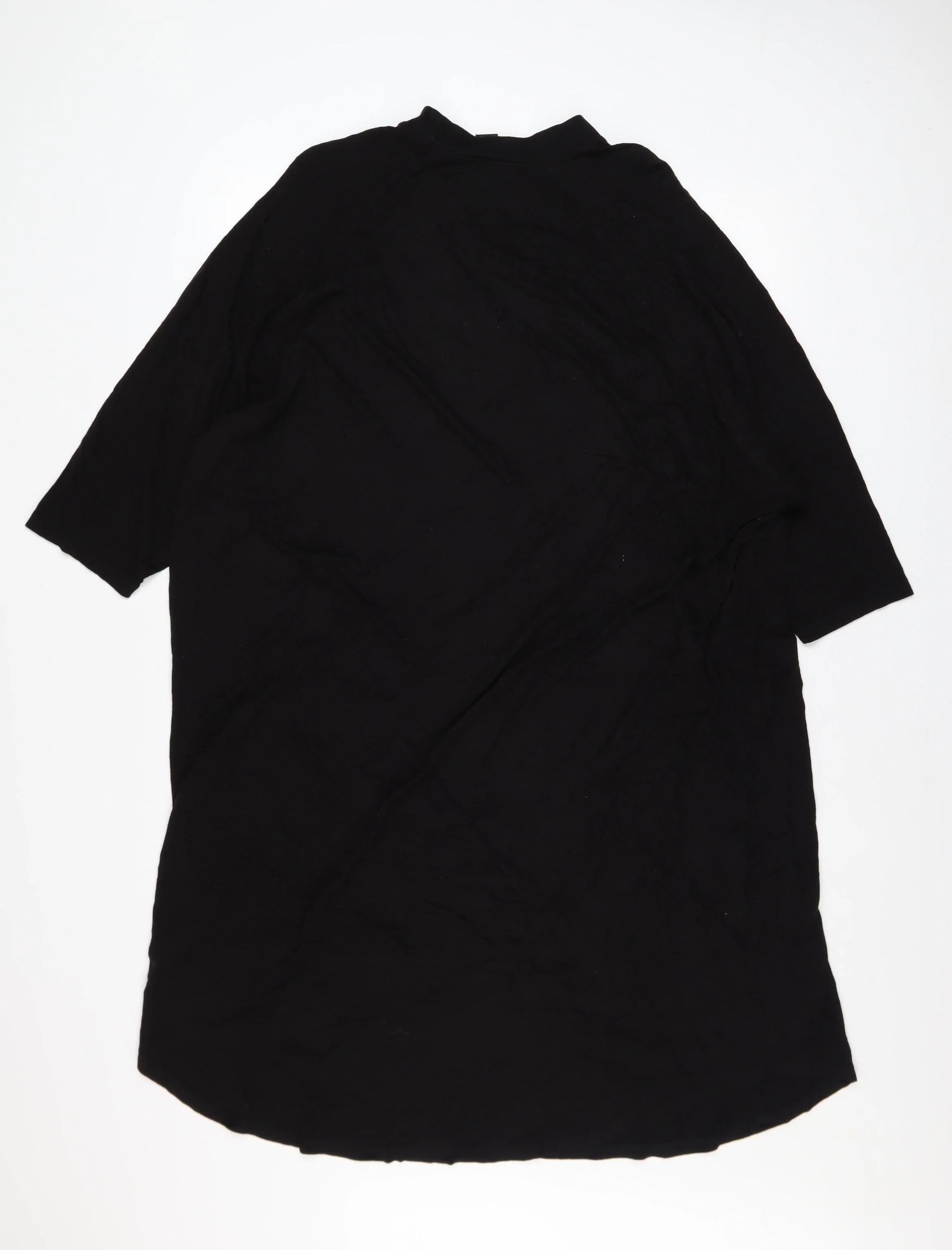 Monki Women Black Size 12 T-Shirt Dress 3/4 Sleeve Cotton Stretch - Image 3