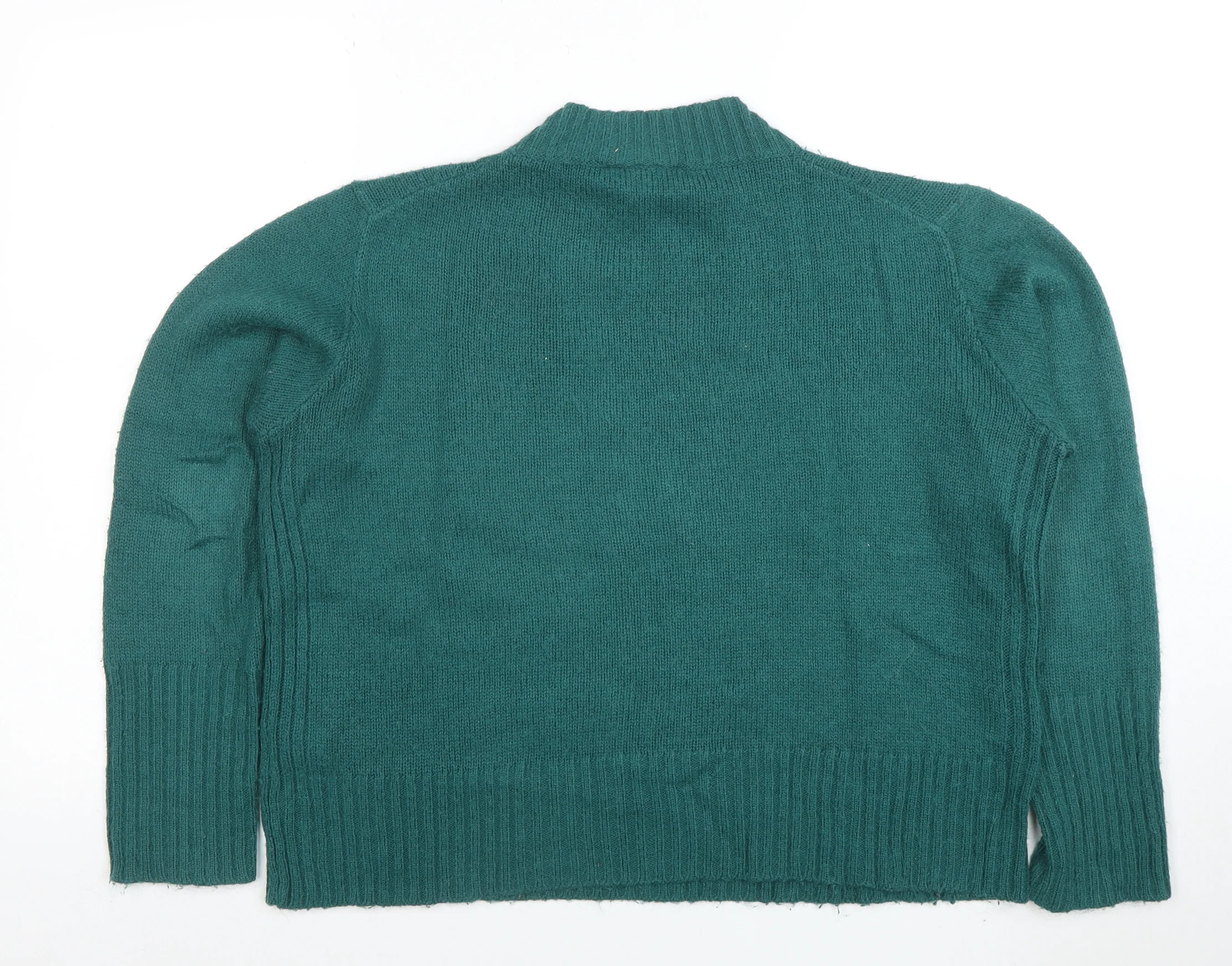 Monki Women Green Wool Blend High Neck Long Sleeve Pullover Jumper M - Image 3
