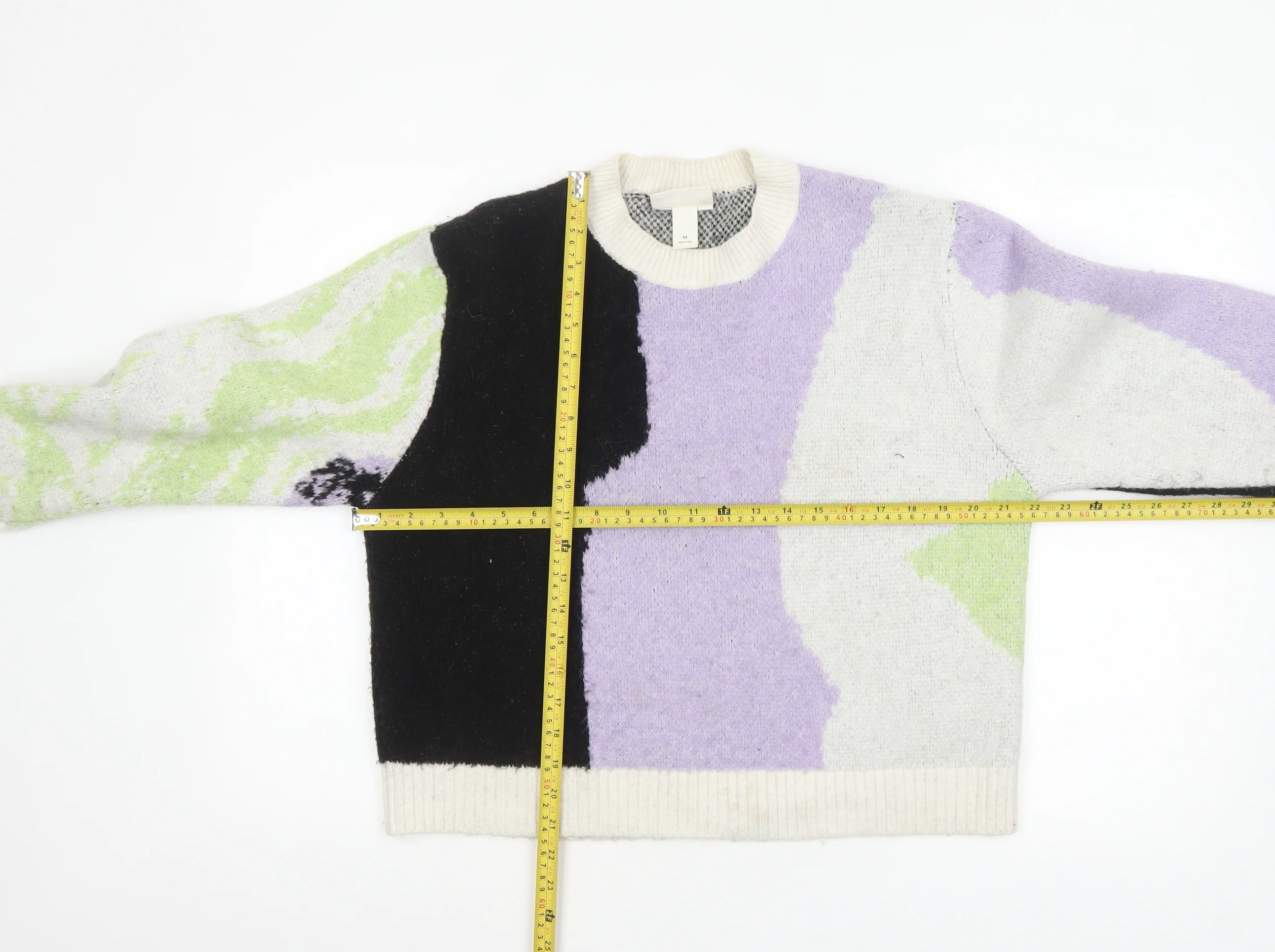 Monki Women Multicoloured Chunky-Knit Wool Blend Pullover Jumper M - Image 3