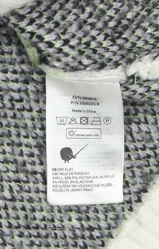 Monki Women Multicoloured Chunky-Knit Wool Blend Pullover Jumper M - Image 4