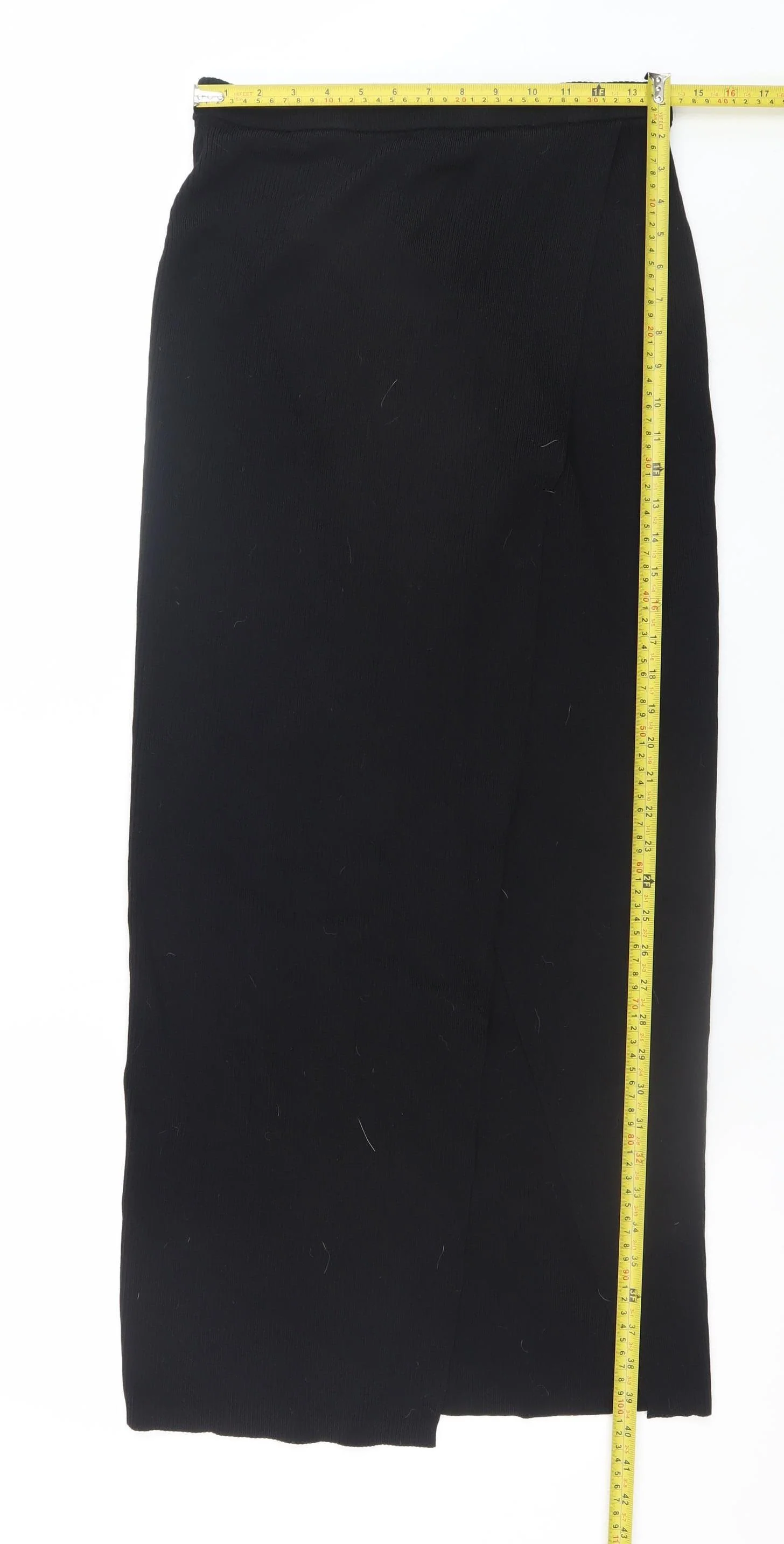 Monki Women’s Black Knit Wrap Midi Skirt Size S - Image 2