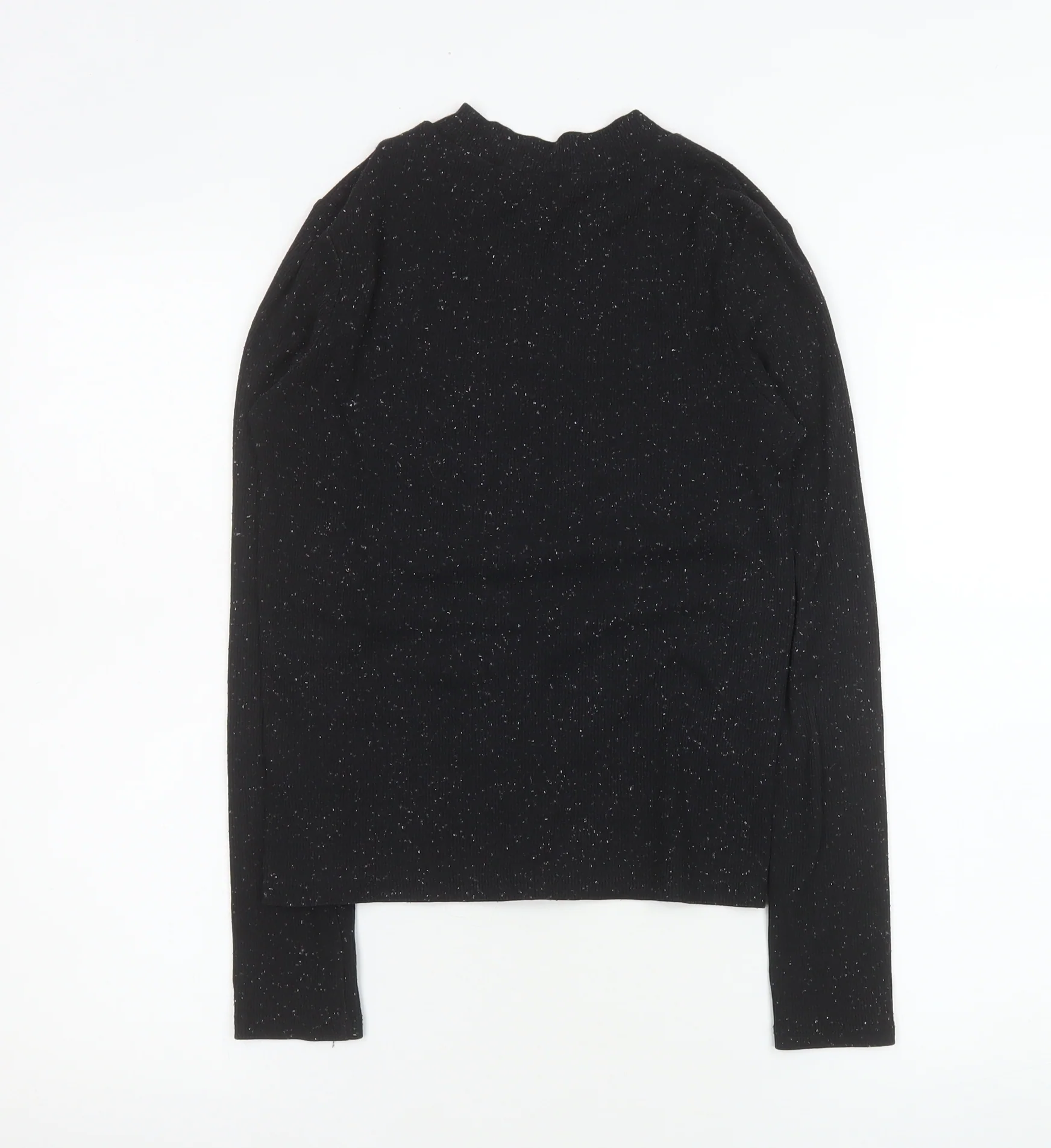 Monki Women’s Black Long Sleeve Stretch Jersey Top Size S - Image 3