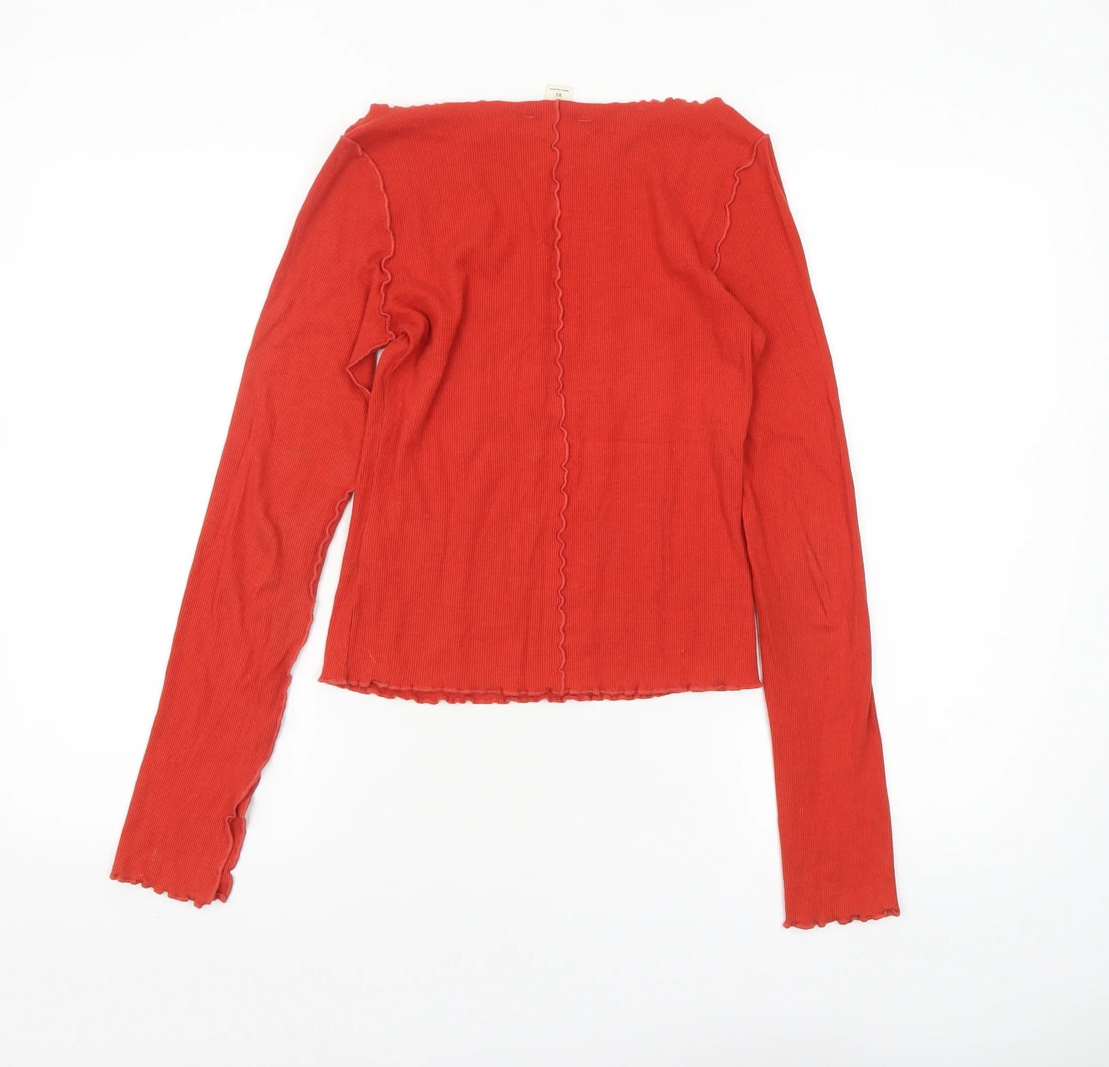 Monki Women’s Red Long Sleeve Slim Fit Boat Neck Top XS - Image 3