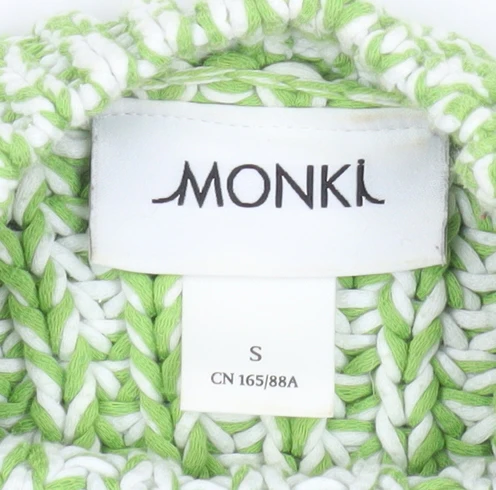 Monki Womens Green Crew Neck Chunky Knit Pullover Jumper Size S - Image 4