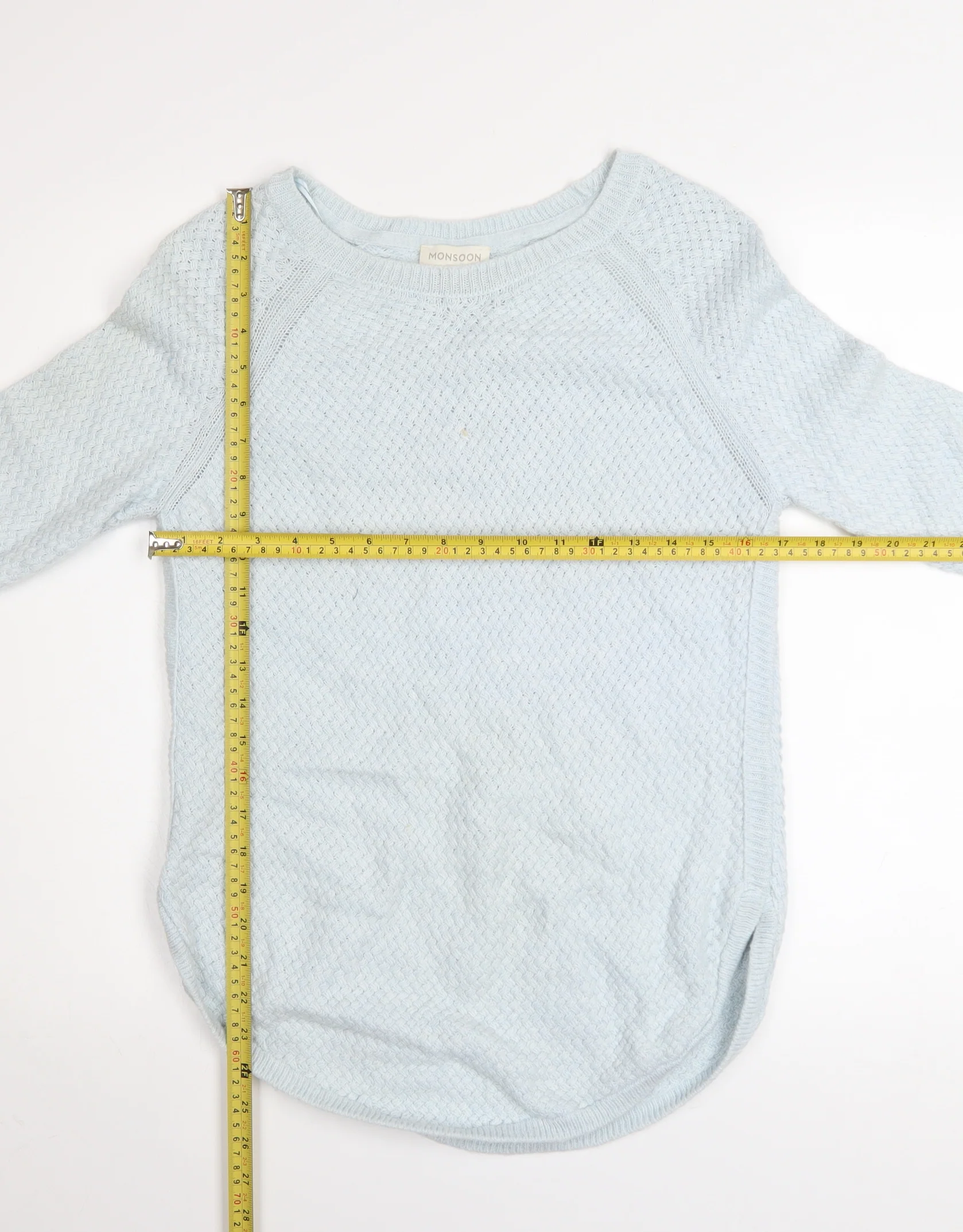 Monsoon Women Blue Knit Alpaca Blend Pullover Jumper M - Image 2